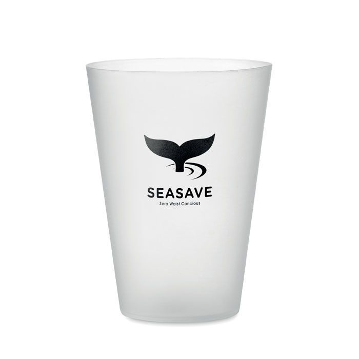Wiederverwendbarer Becher 300ml FESTA - transparent weiß-410