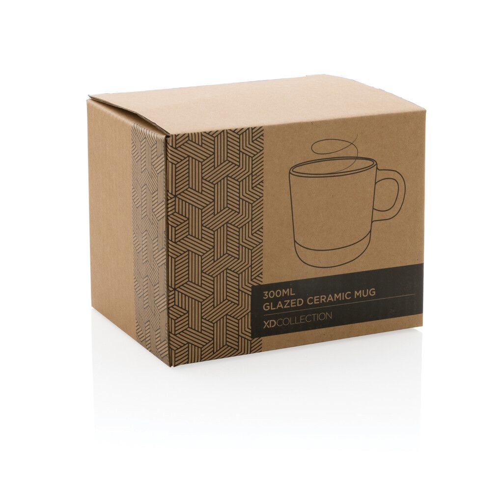 Becher aus glasiertem Keramik, 360ml - weiß-91