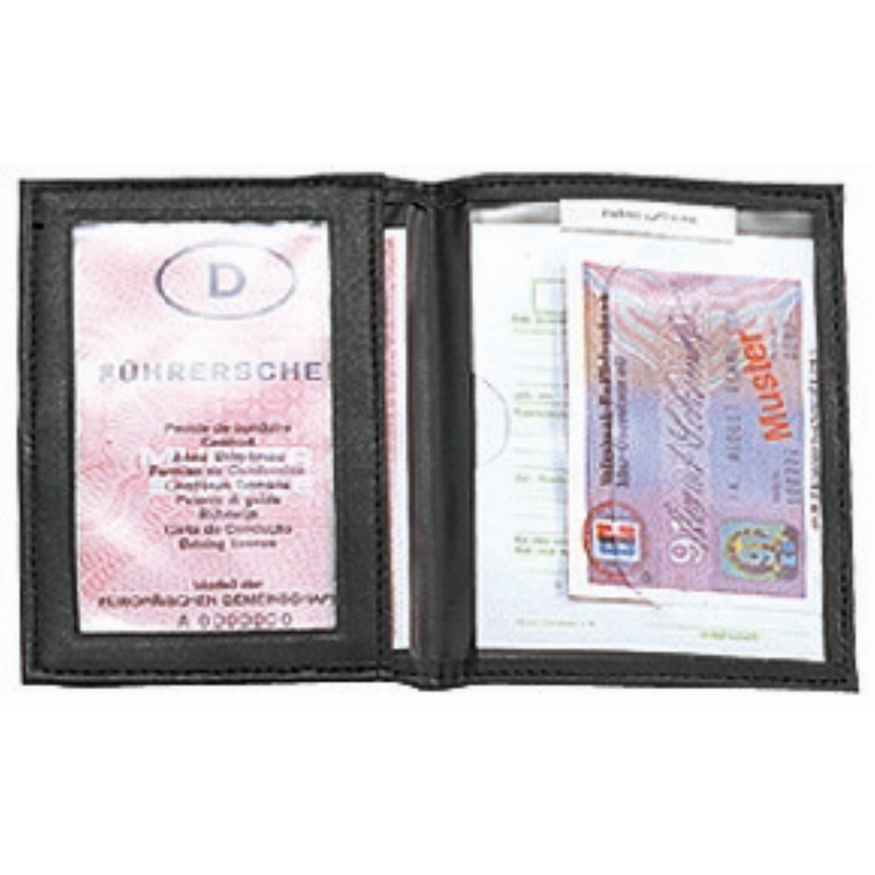 CreativDesign® Ausweistasche "CD" - schwarz - rot - grau-898