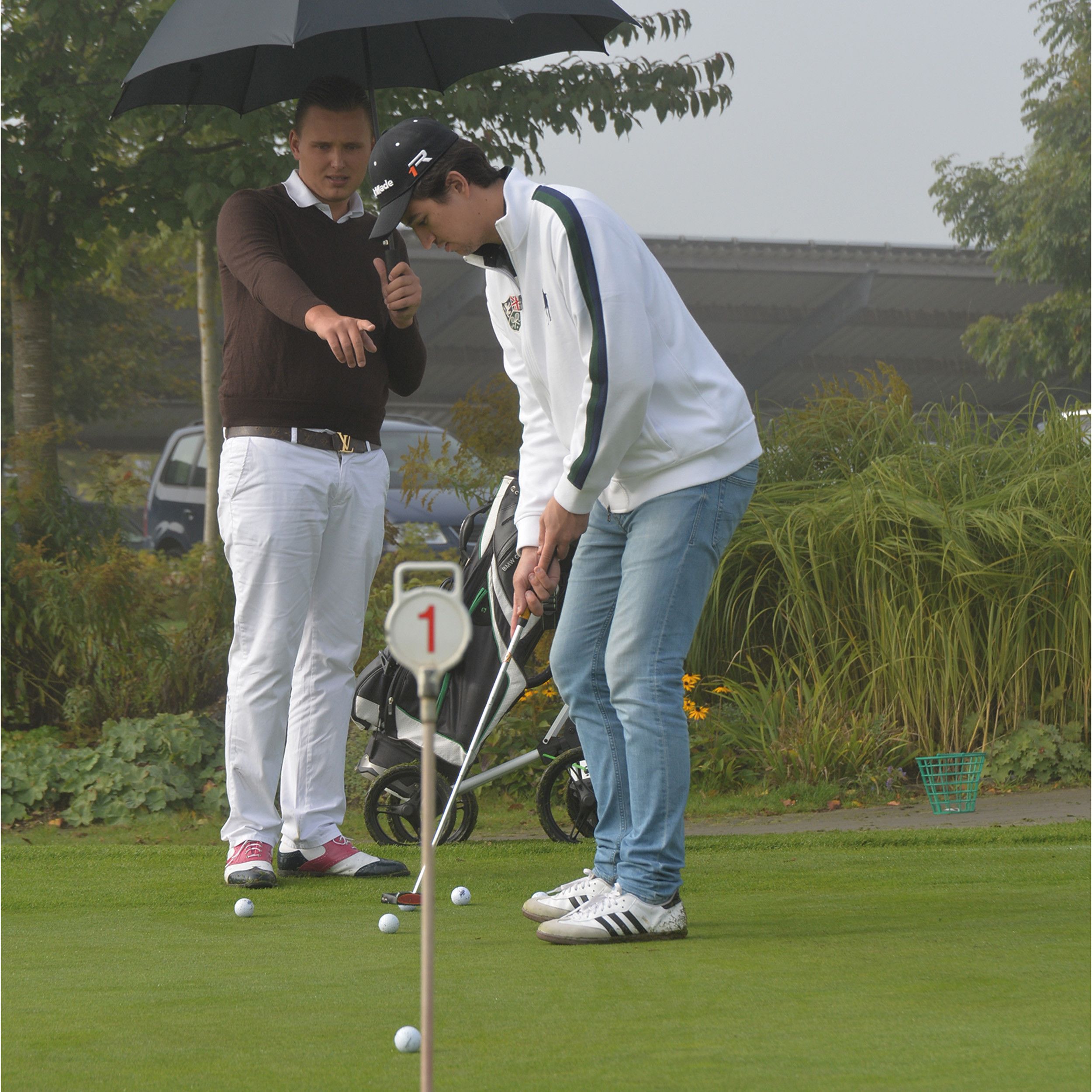 Golfschirm aus Pongee mit Windfang - schwarz-326