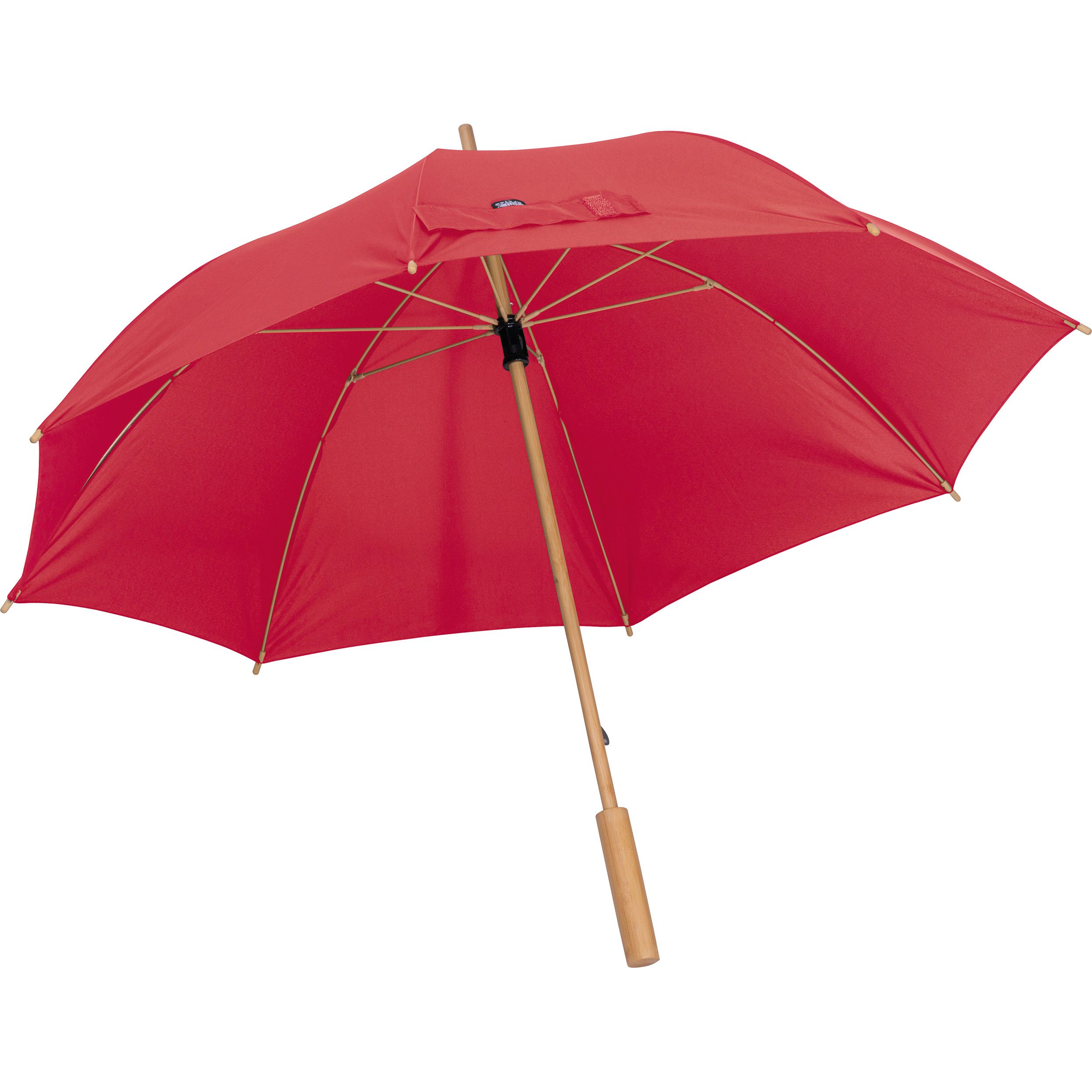 RPET Regenschirm mit Bambusgestänge LETITIA - rot-833