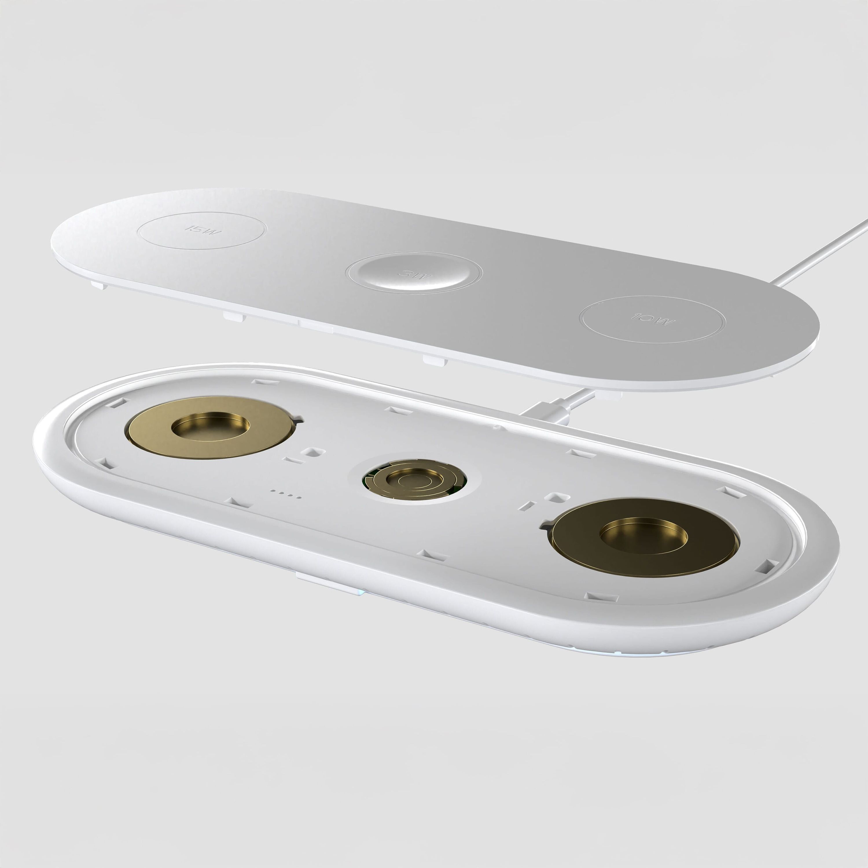 3-in-1 15 W Drahtloses Ladegerät für Handys, Apple Watch und AirPods. - weiss-988
