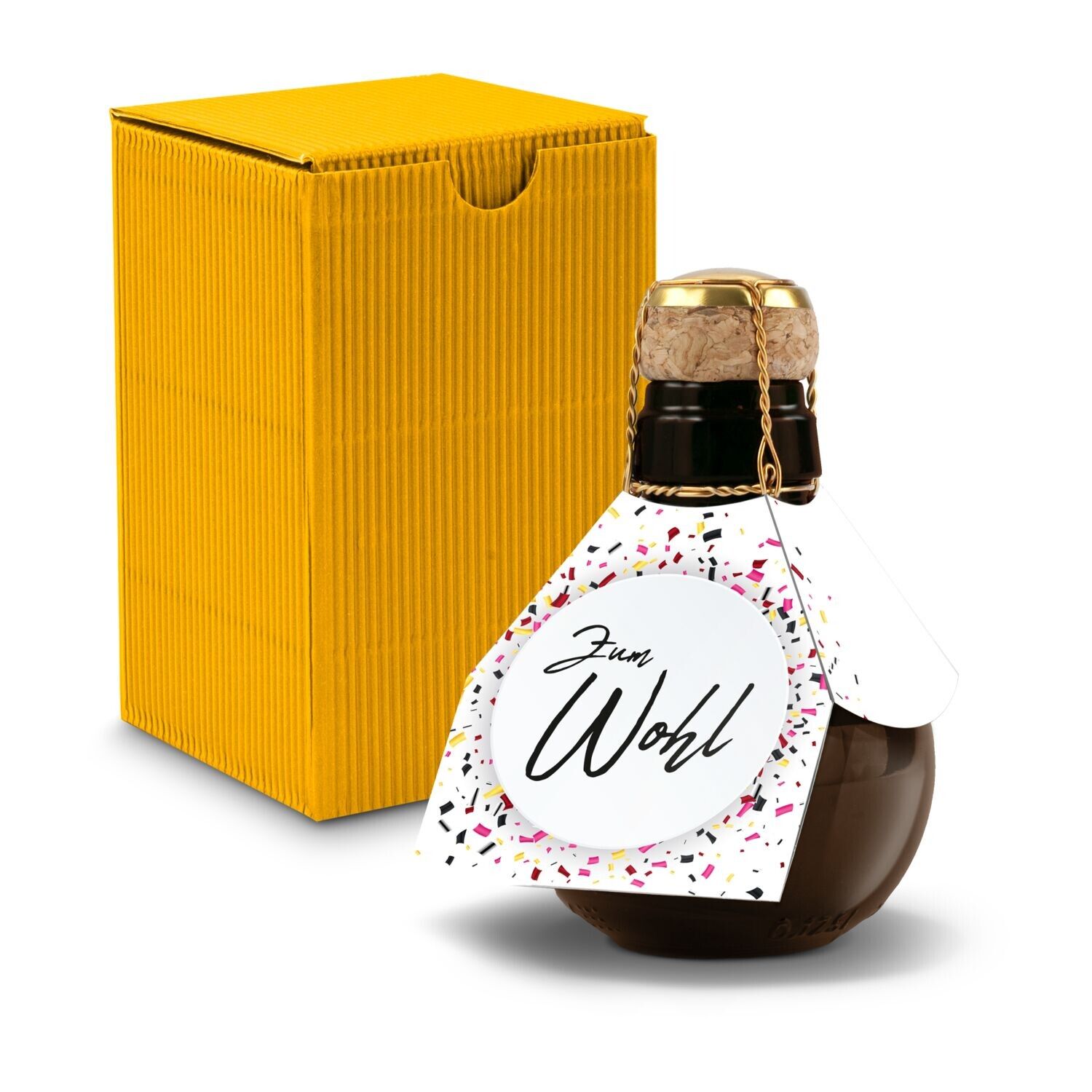 Kleinste Sektflasche der Welt - Zum Wohl 125ml - gelb-444