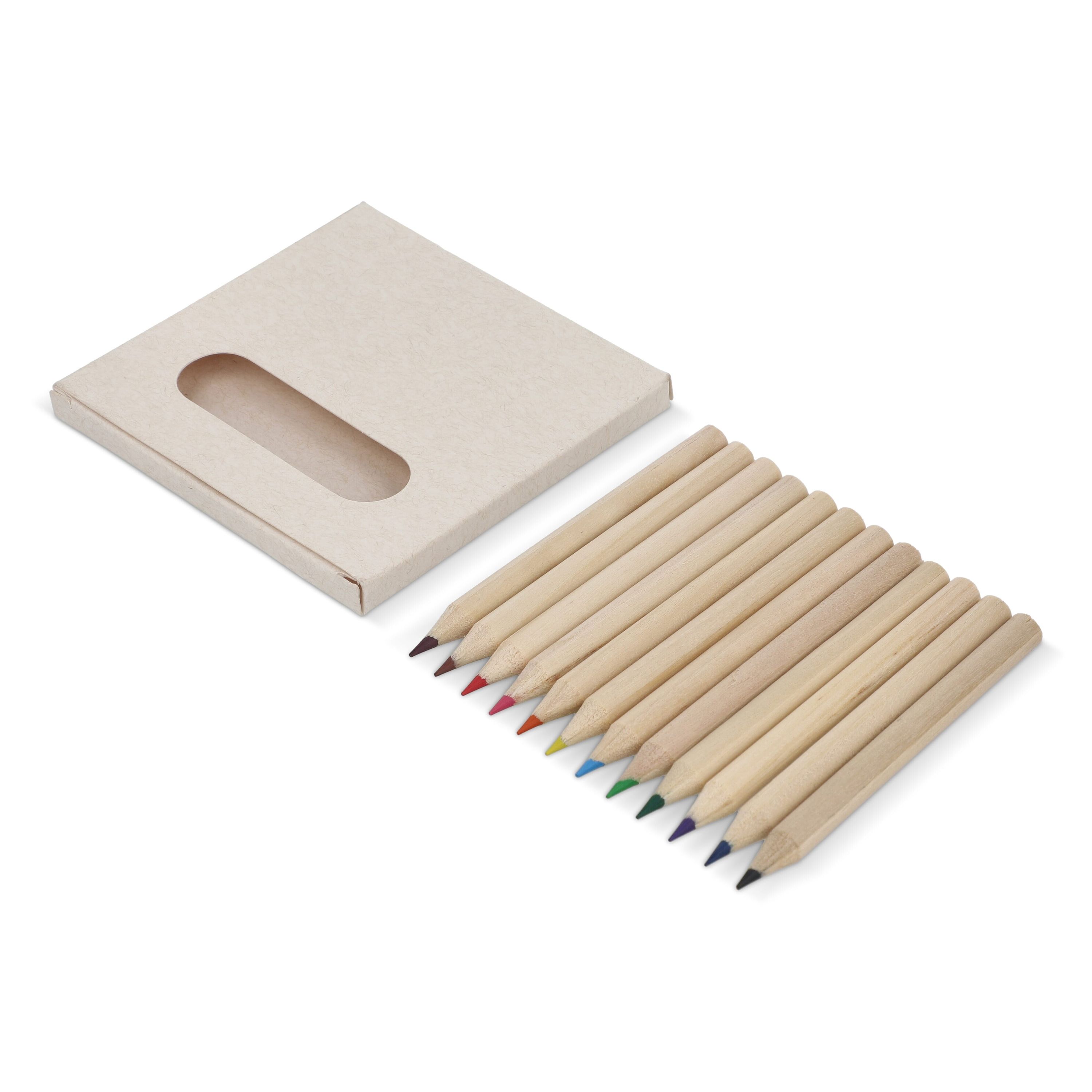 12 Buntstifte in einer Schachtel aus recyceltem Milchkarton - natur-281