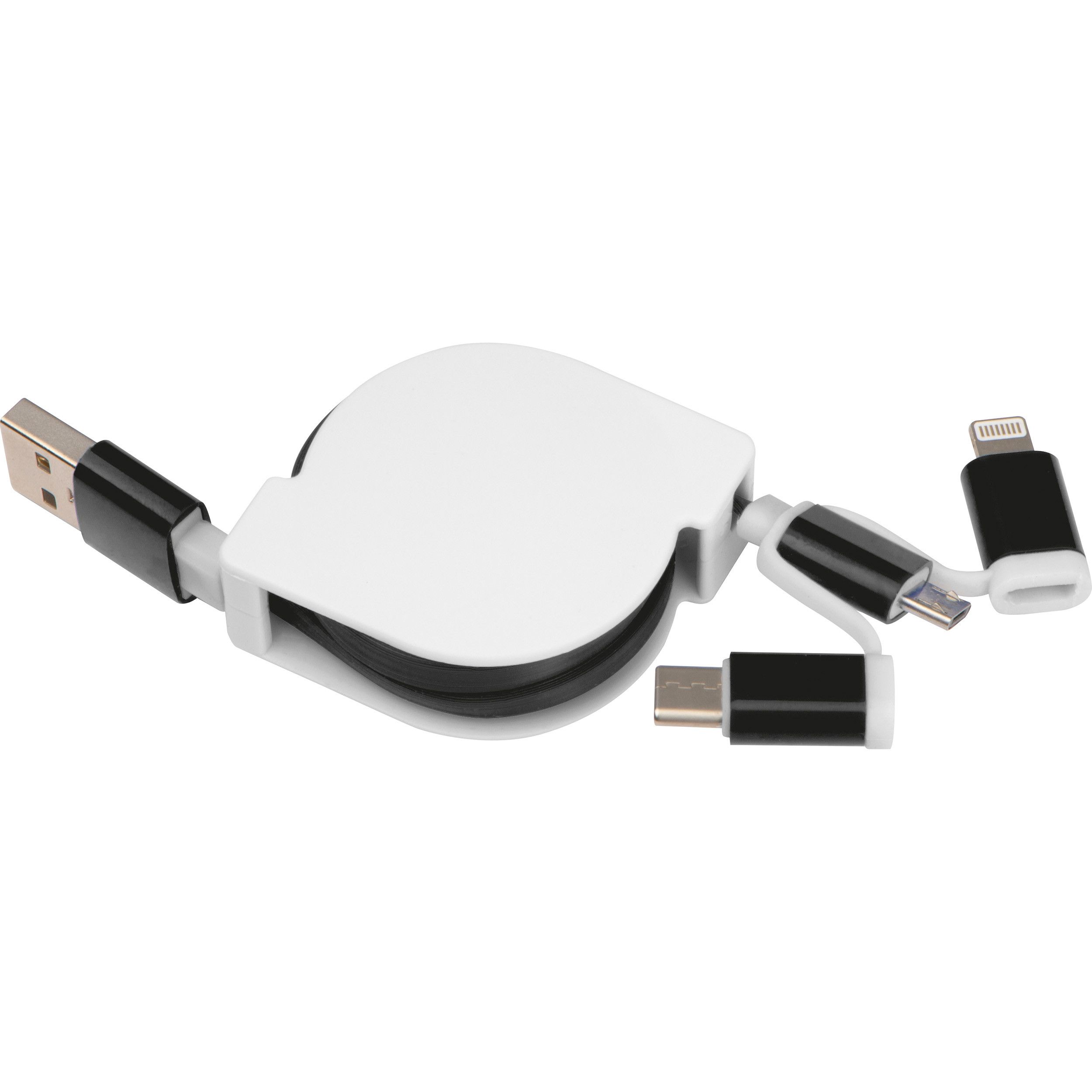 Ausziehbares Ladekabel 3in1 - schwarz-418
