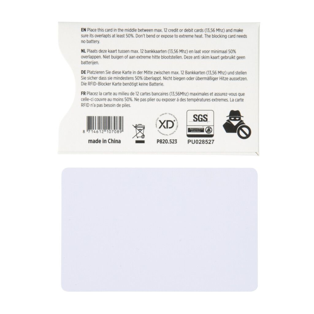 RFID Anti-Skimming-Karte mit aktivem Störchip - weiß-504