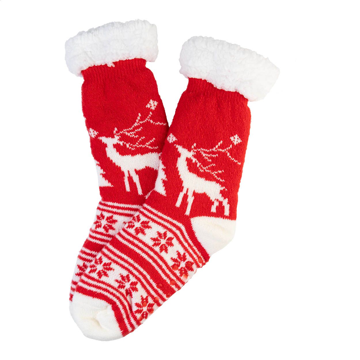 Norsokkar Weihnachtshausschuhsocken - rot-833