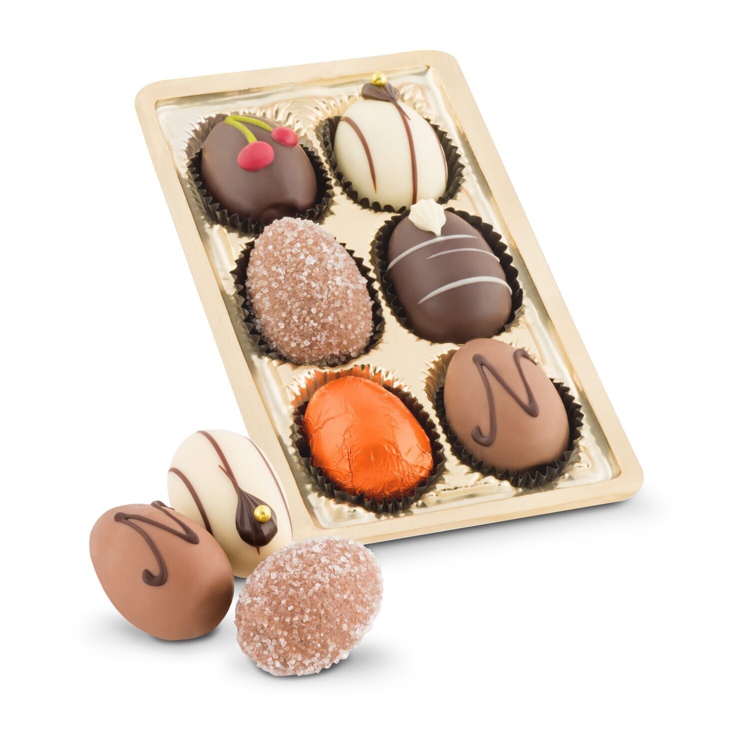 Schokoladen-Pralineneier, 6 Stück, 125 g-305