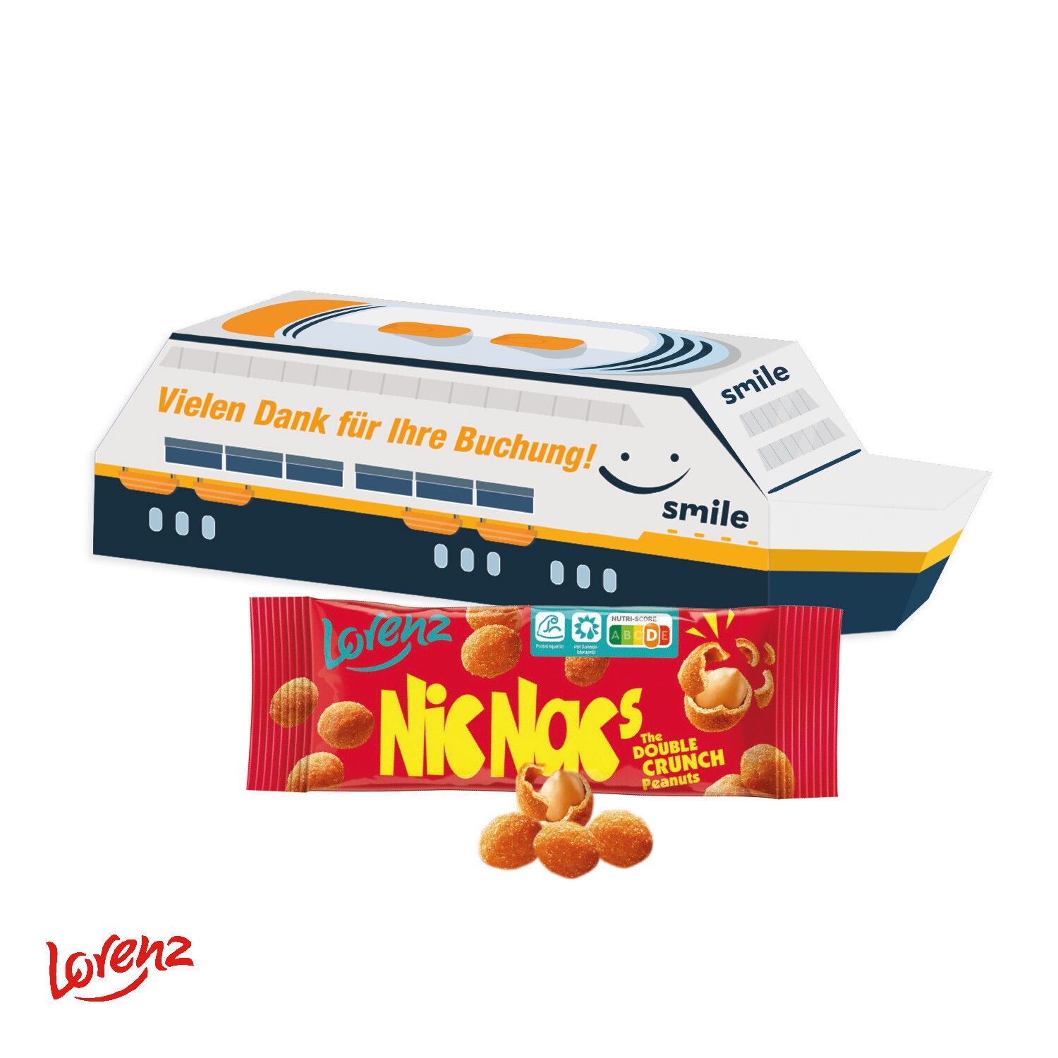 3D Präsent "Schiff" mit Lorenz Nic Nac'S-1000