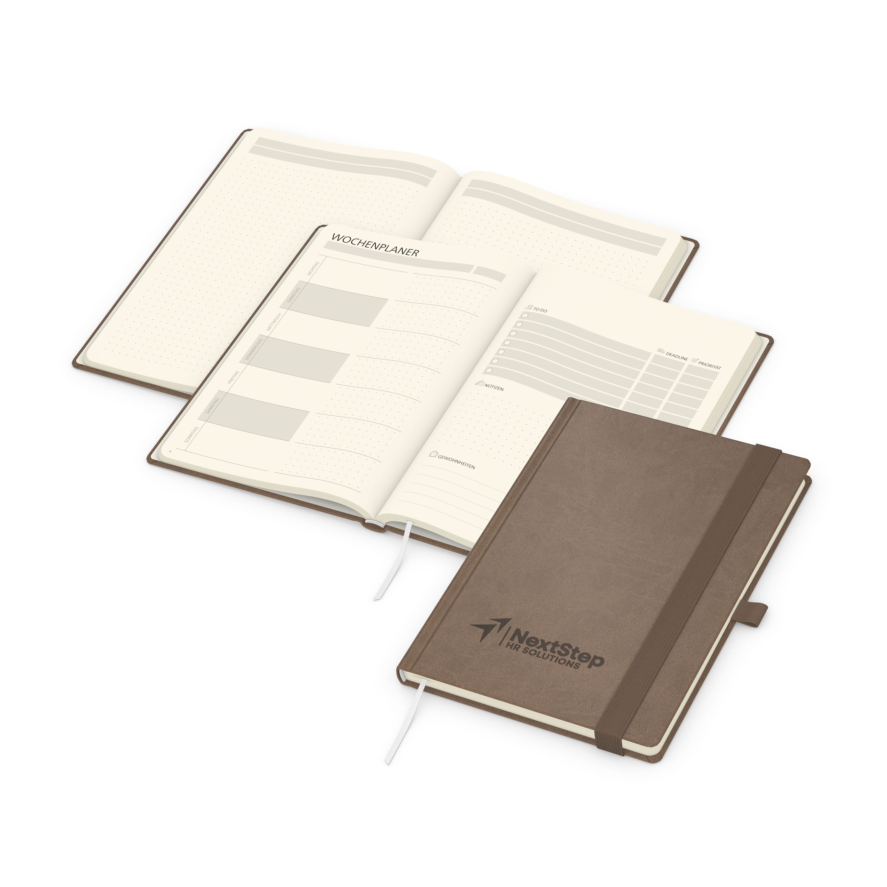 Notizbuch orgaLine Mainbook, Creme, mokkabraun-626