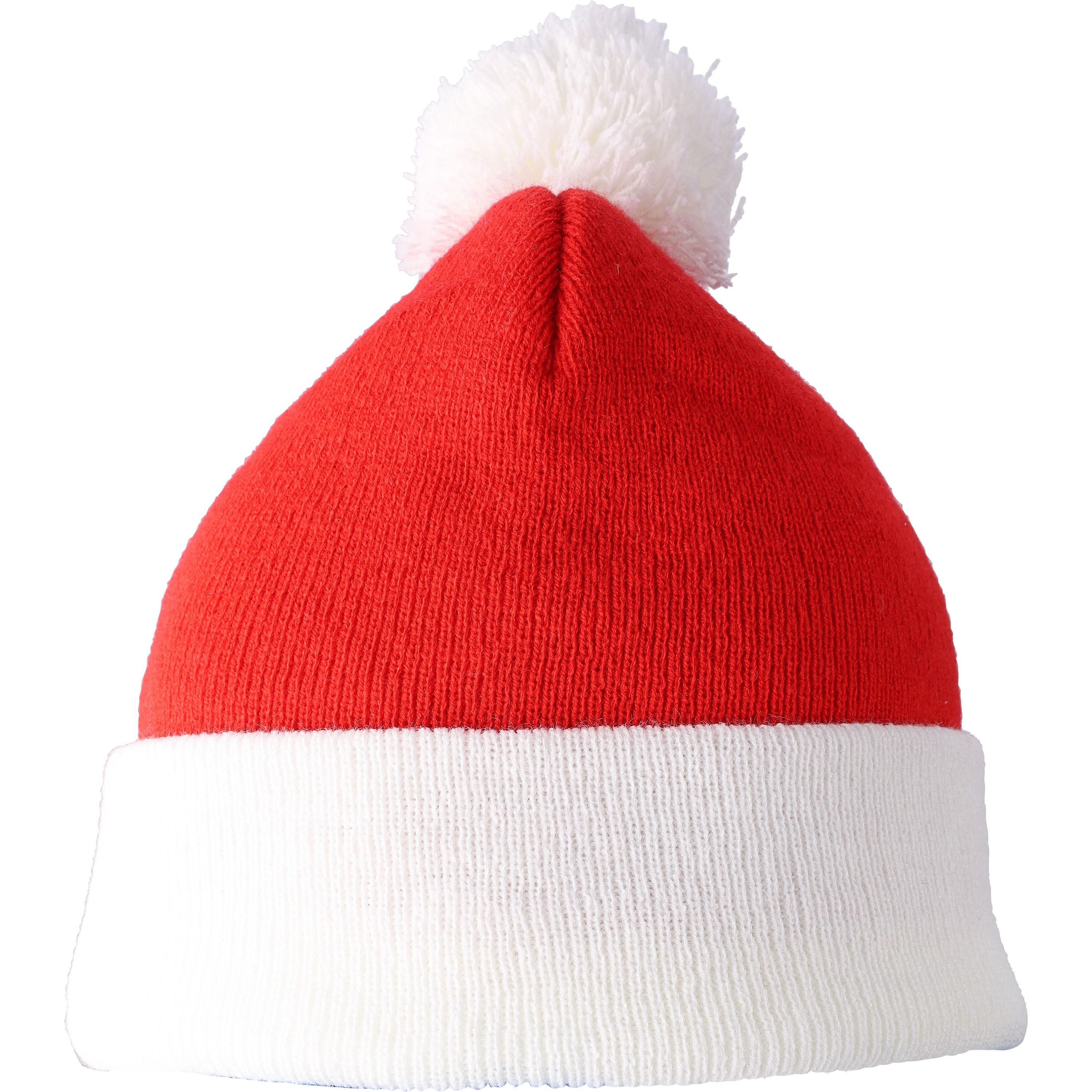 Acrylgestrickte Weihnachtsmütze Eleni - rot-964