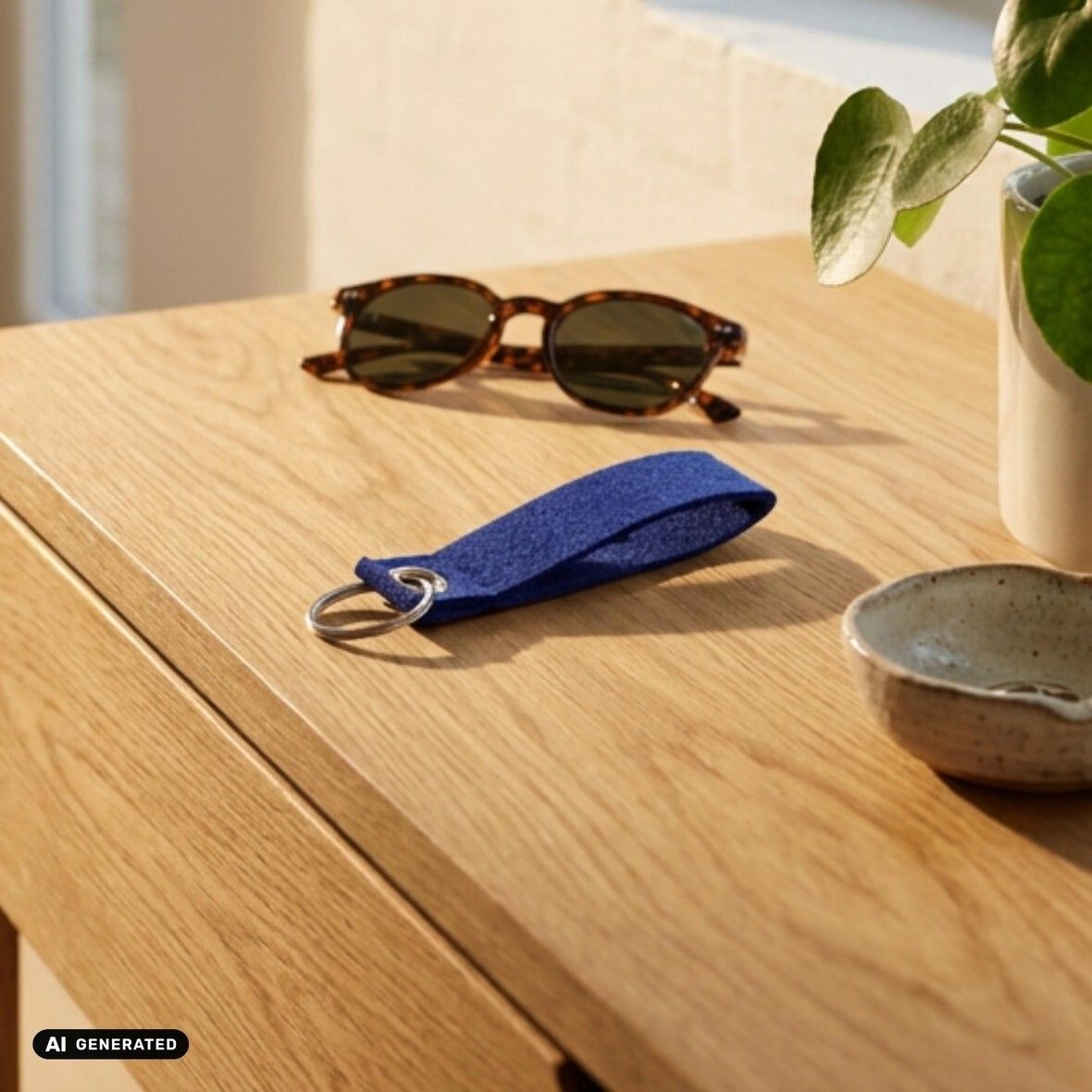 Filz-Schlüsselanhänger Strap - blau-178