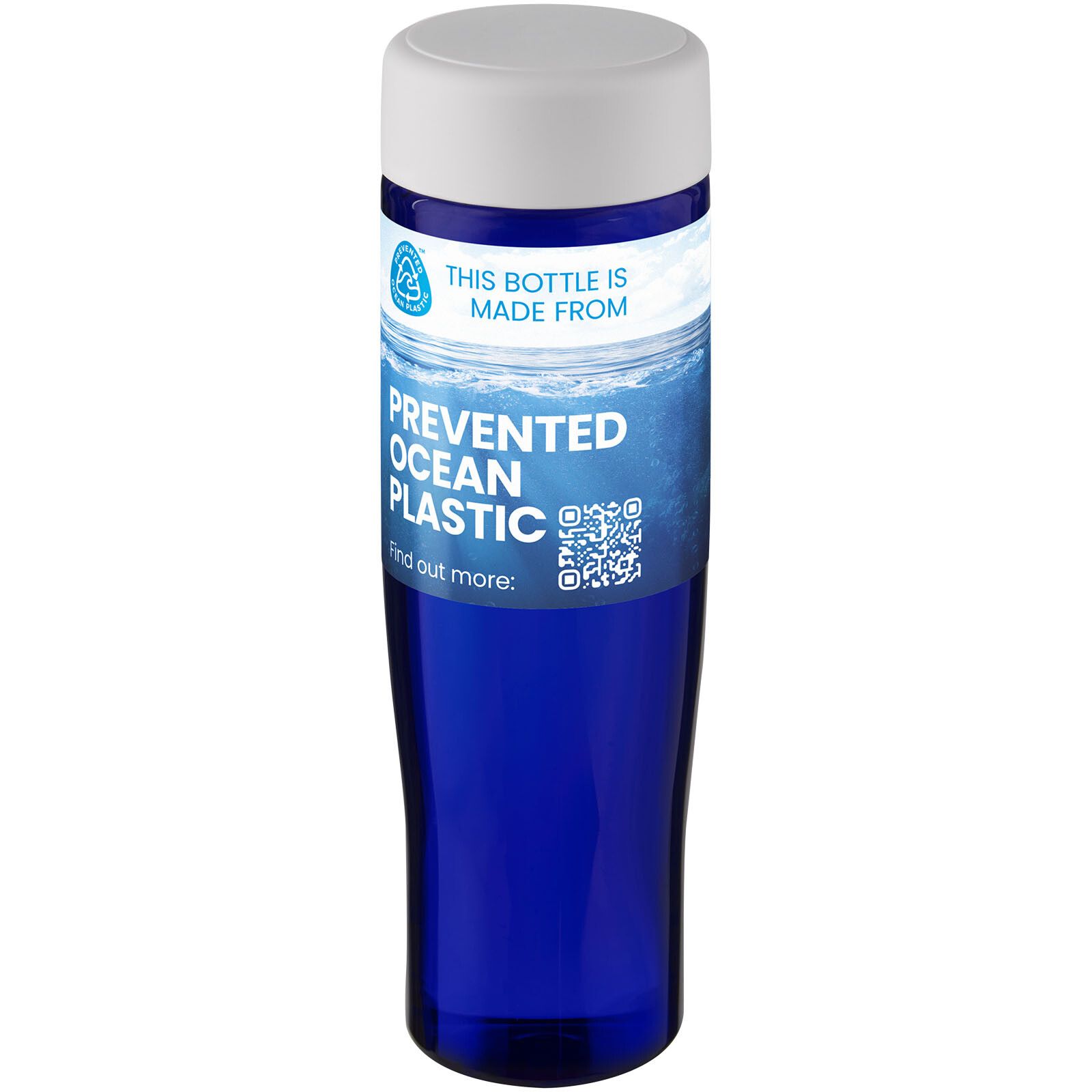 H2O Active Eco Tempo 700 ml Wasserflasche mit Drehdeckel - weiss -  blau-3