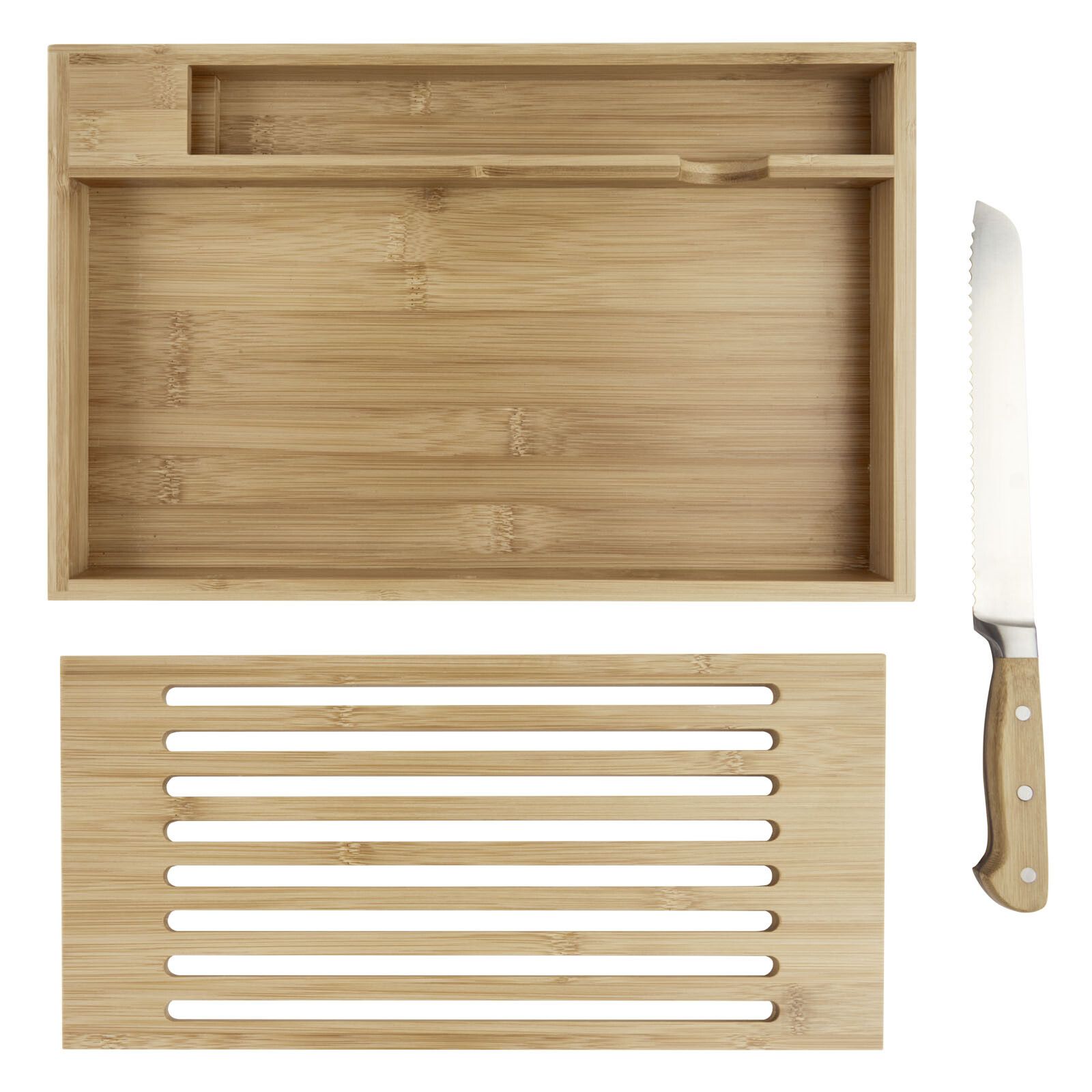 Pao Bambus-Schneidebrett mit Messer - natur -  silber-561