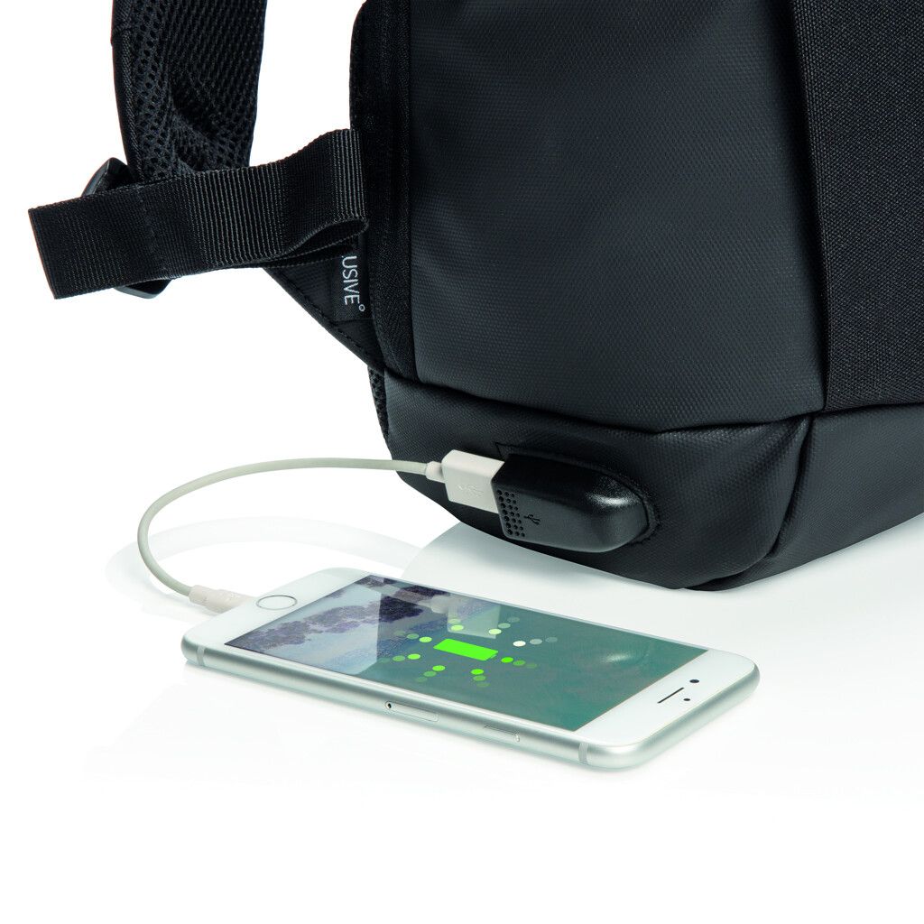 Madrid Anti-Diebstahl RFID USB Laptop-Rucksack - schwarz-187