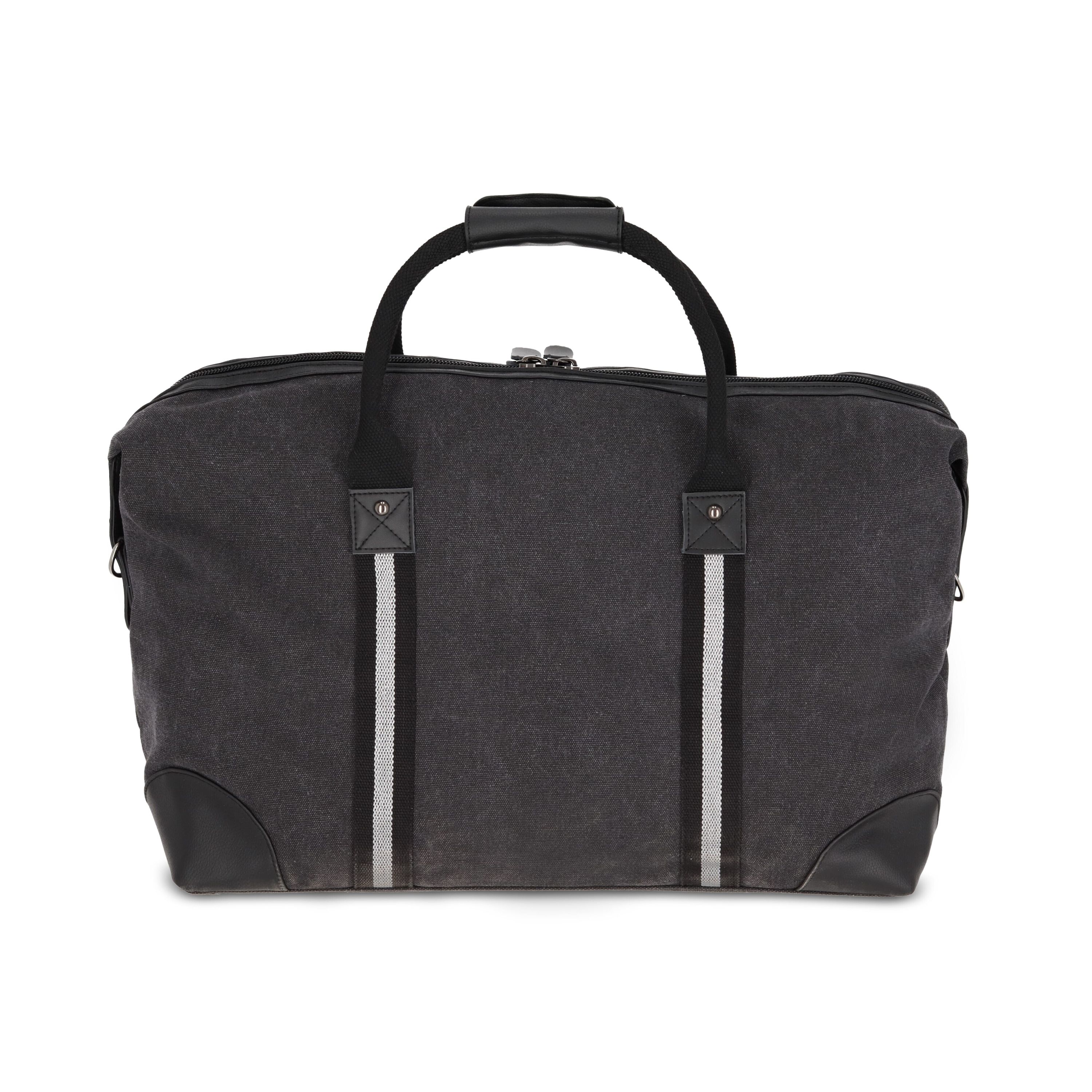 Weekender-Tasche aus recyceltem Baumwoll-Canvas Harper - dunkelgrau-195