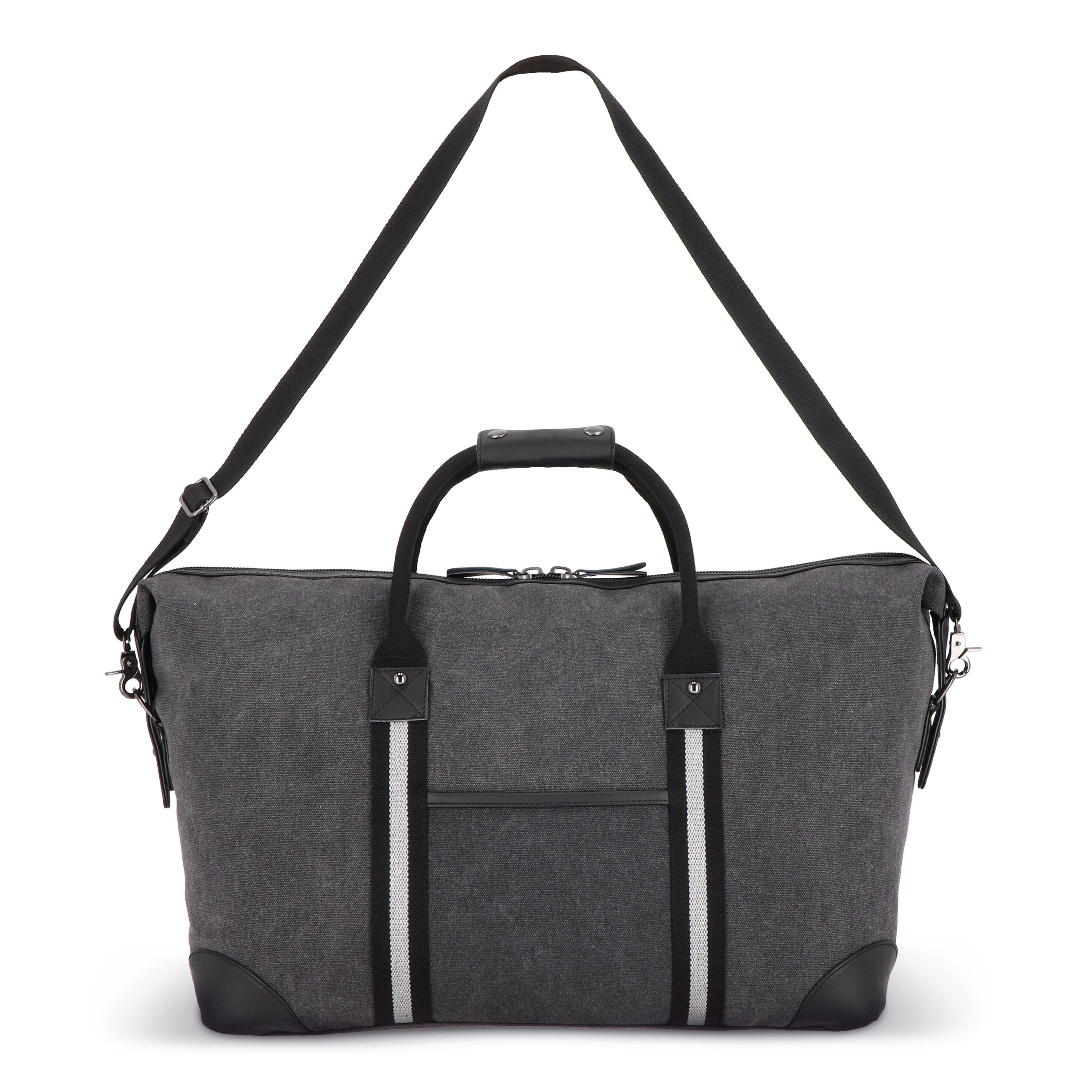 Weekender-Tasche aus recyceltem Baumwoll-Canvas Harper - dunkelgrau-195