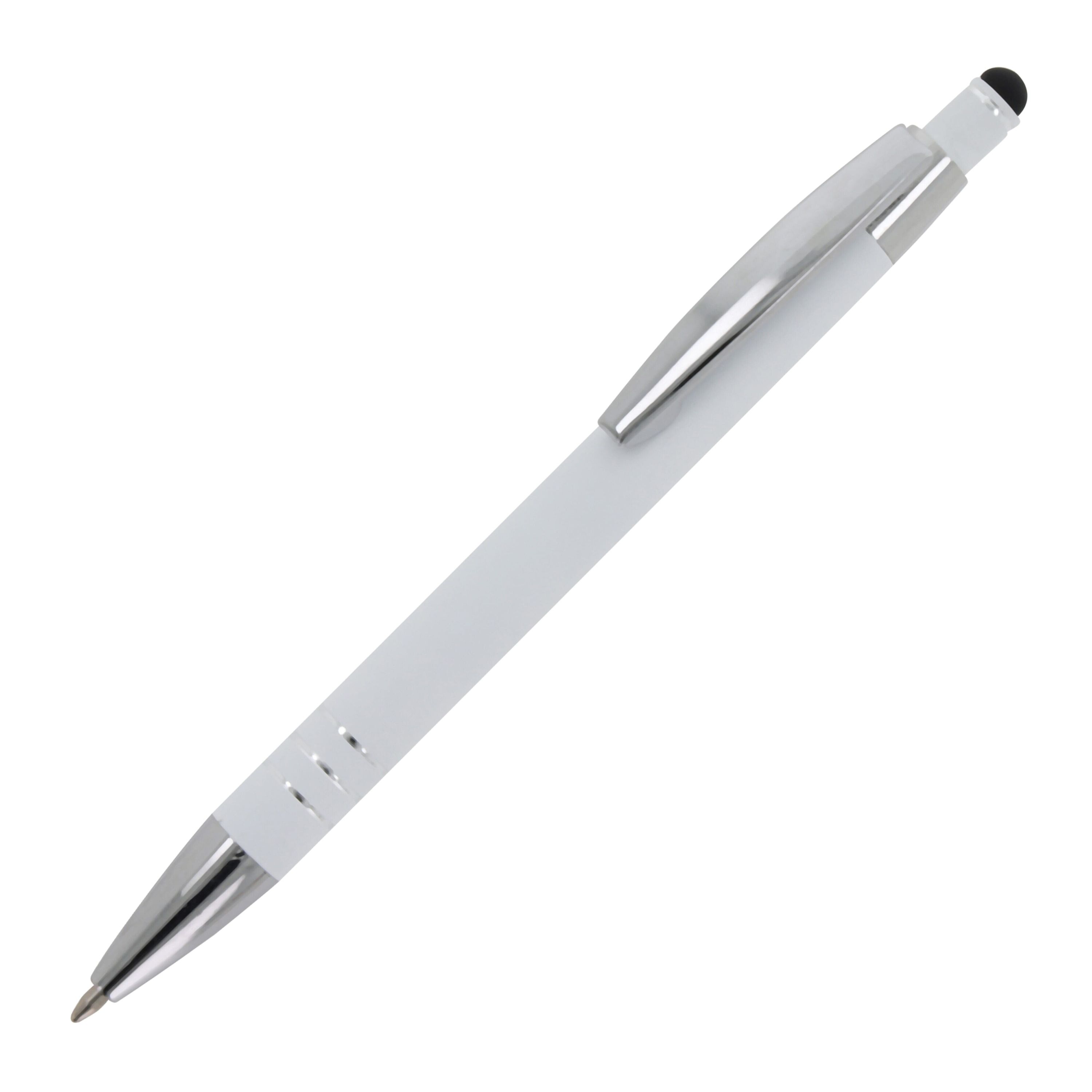 Kugelschreiber Athen Metall Softtouch - weiss-317