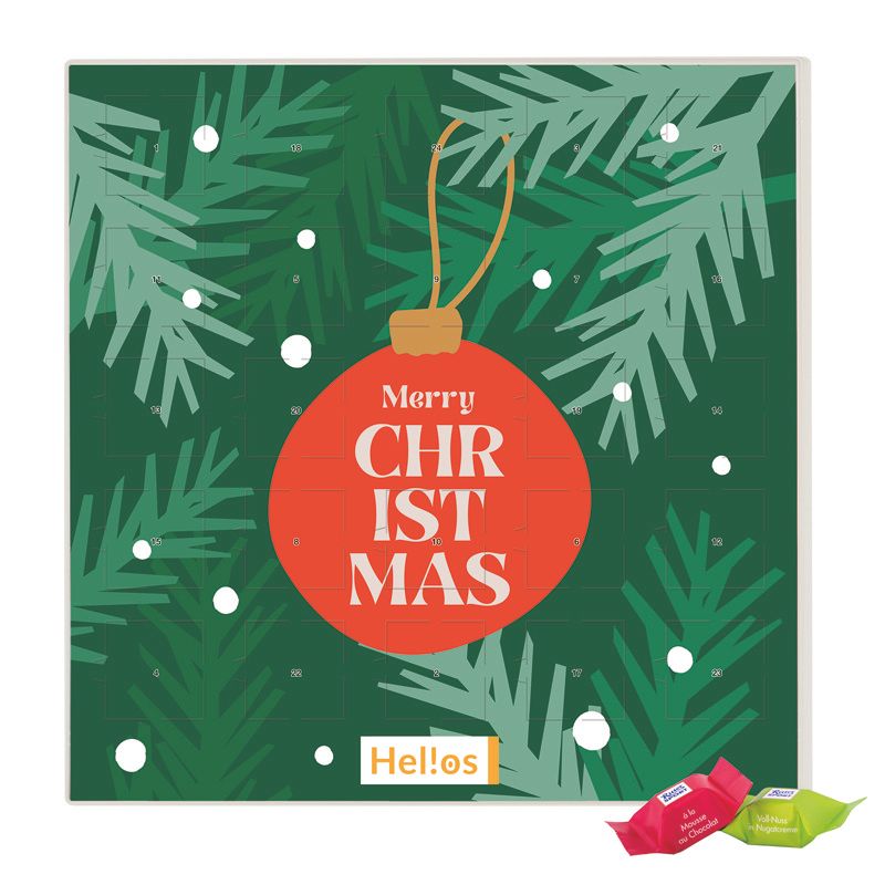 Adventskalender quadratisch, Blister kompostierbar, Ritter SPORT Schokowürfel-702