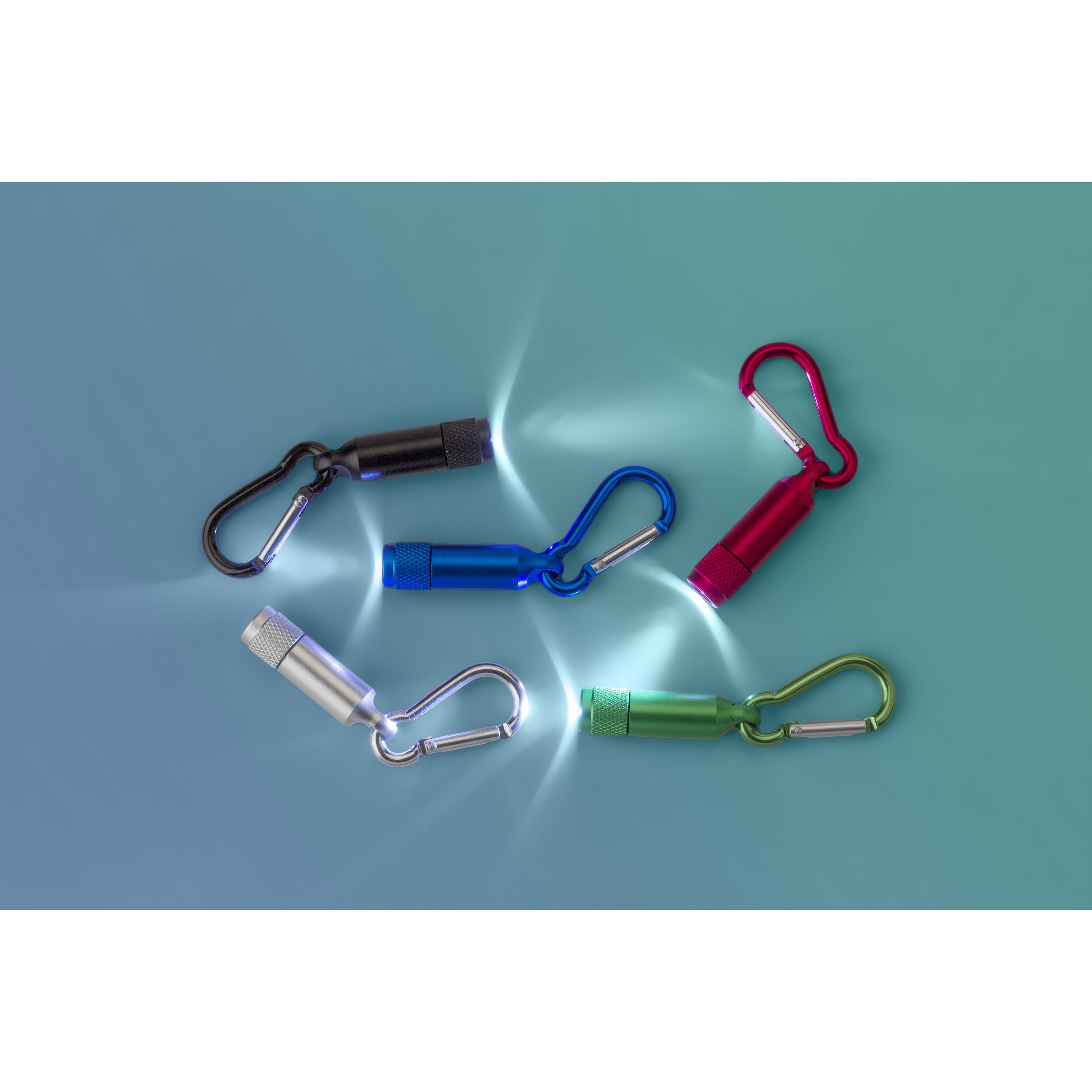 Mini-Taschenlampe aus Aluminium mit Karabiner Tracy - schwarz-53