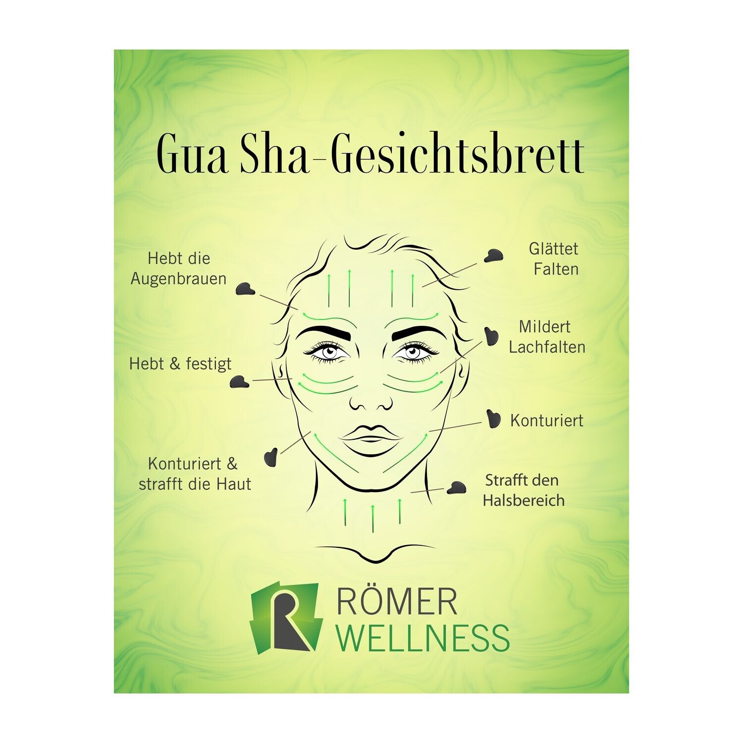 Massagestein Gua Sha Black Obsidian zur Wellness-Gesichtsmassage-627
