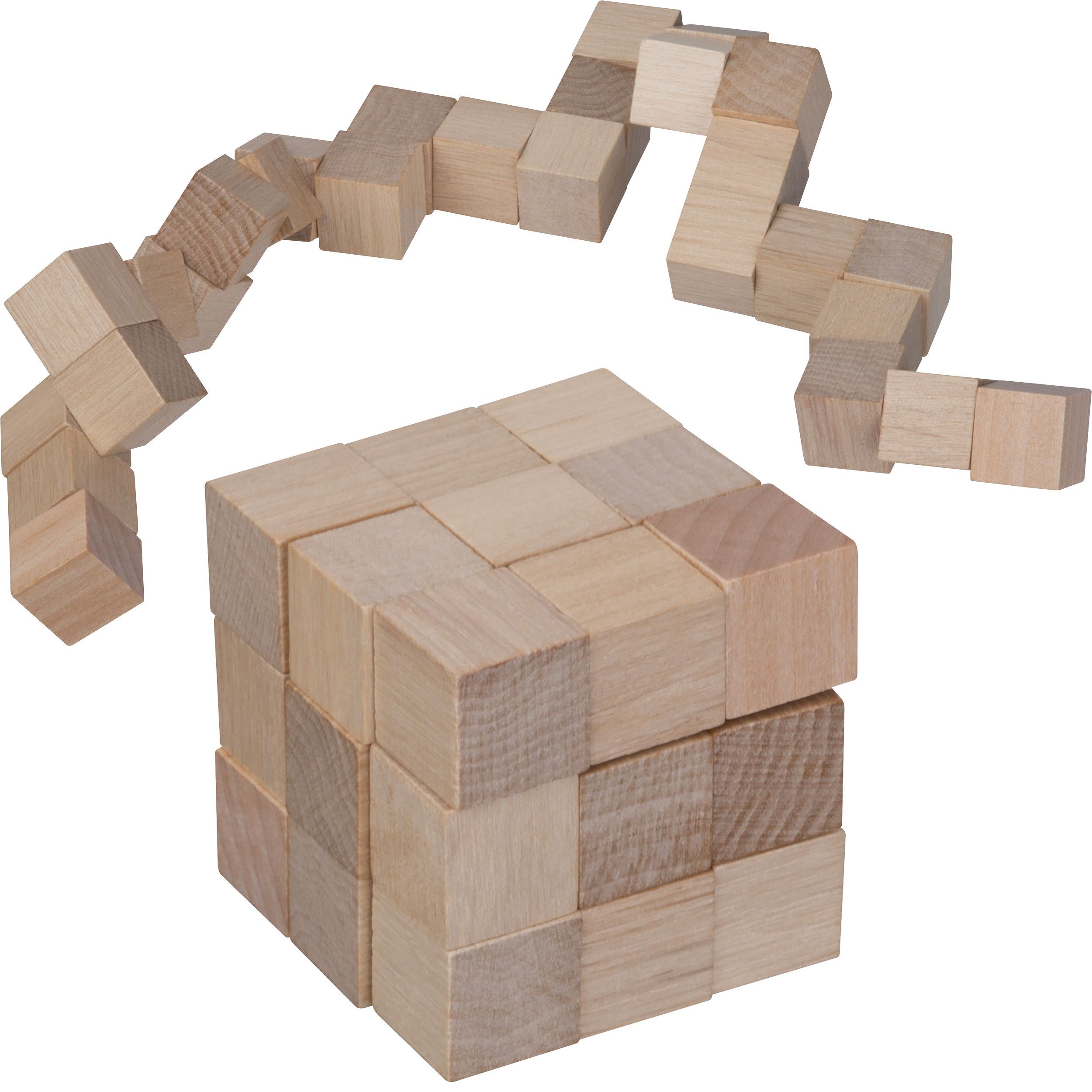 Würfelschlange aus Holz EMANUELE - beige-14