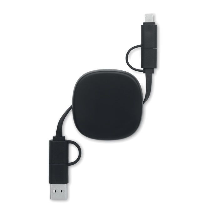 Einziehbares Ladekabel 60W LINEA - schwarz-405