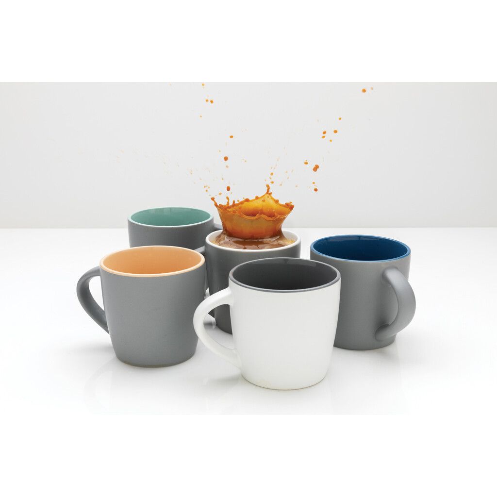 Keramiktasse innen coloriert, 300ml - braun-750