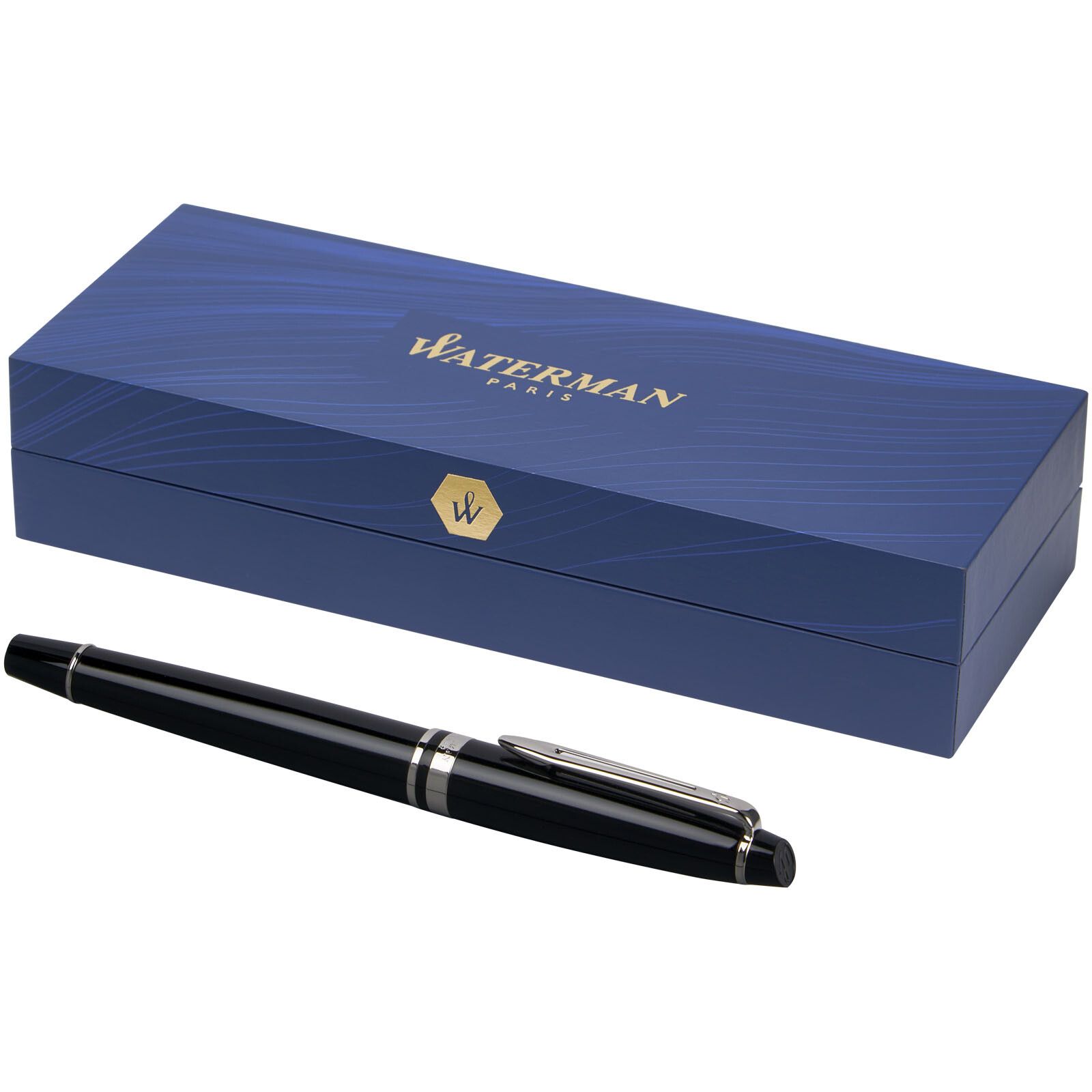 Waterman Expert Tintenroller (schwarze Mine) - schwarz -  silber-266