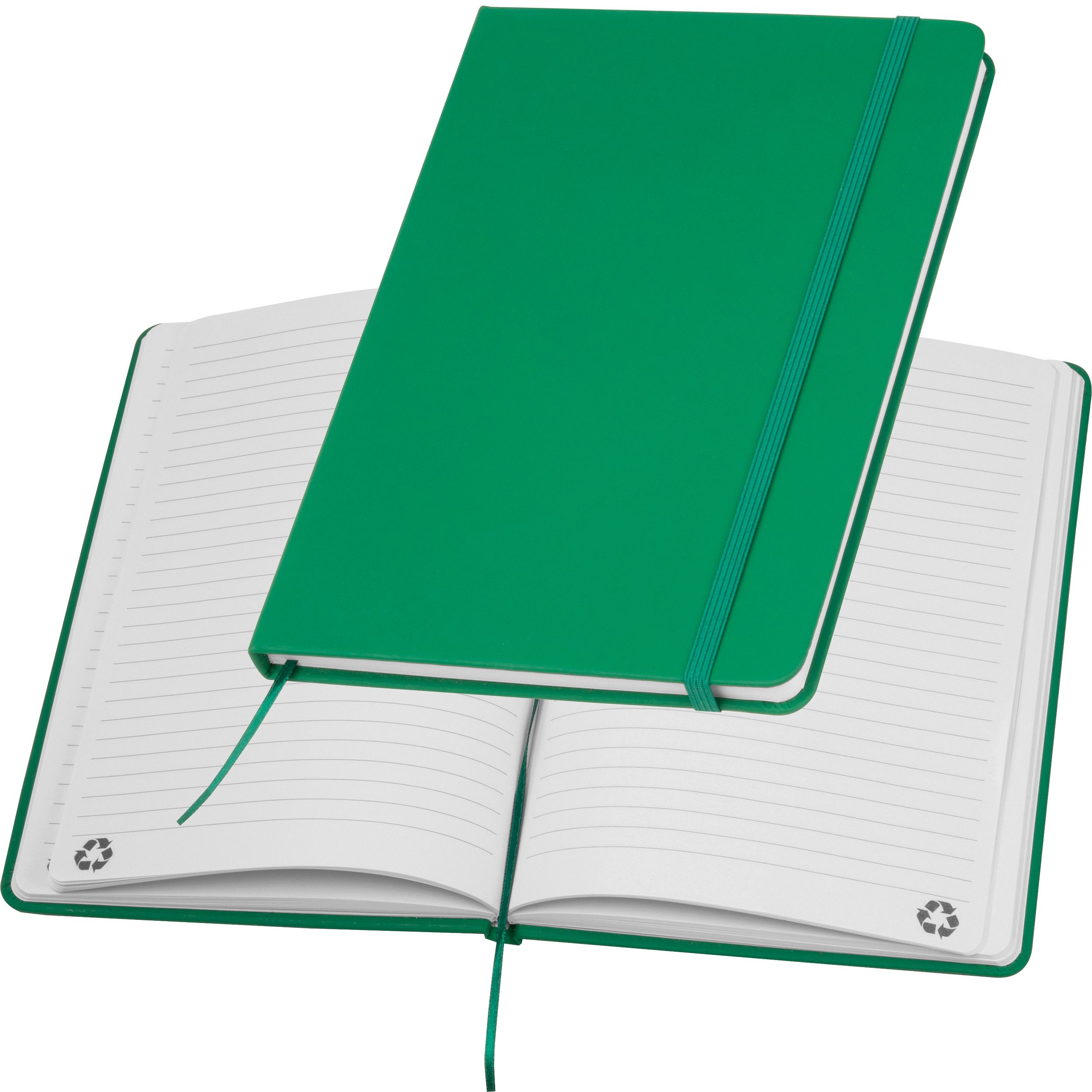 A5 Notizbuch aus Recyclingpapier  - grün-548