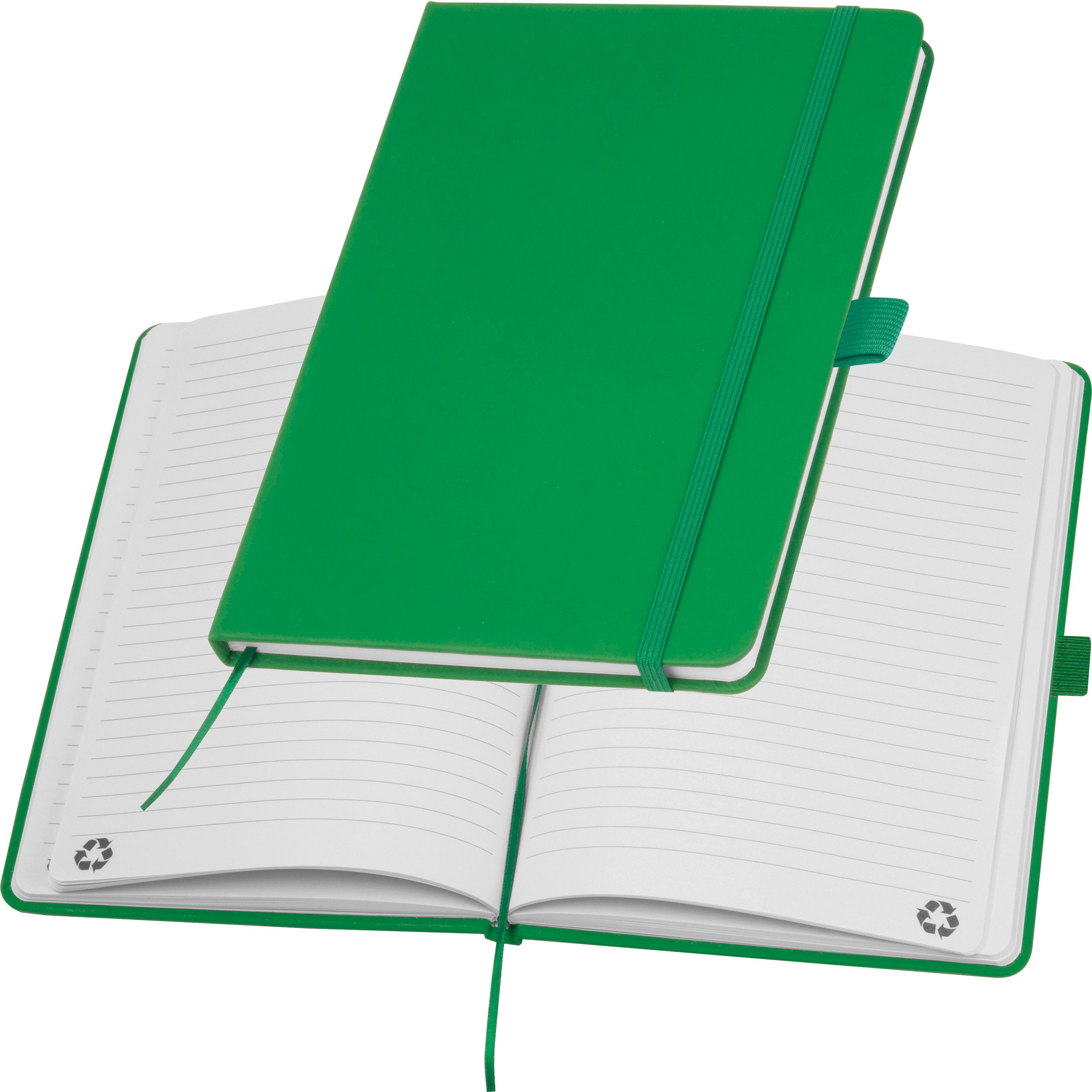 A5 Notizbuch aus Recyclingpapier  - grün-548