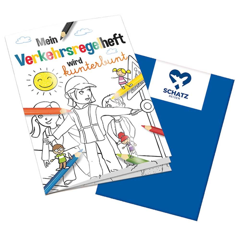 Malbuch / Mal-Set A6 - Verkehr - Malbuch mit 1-c Logoeindruck-820