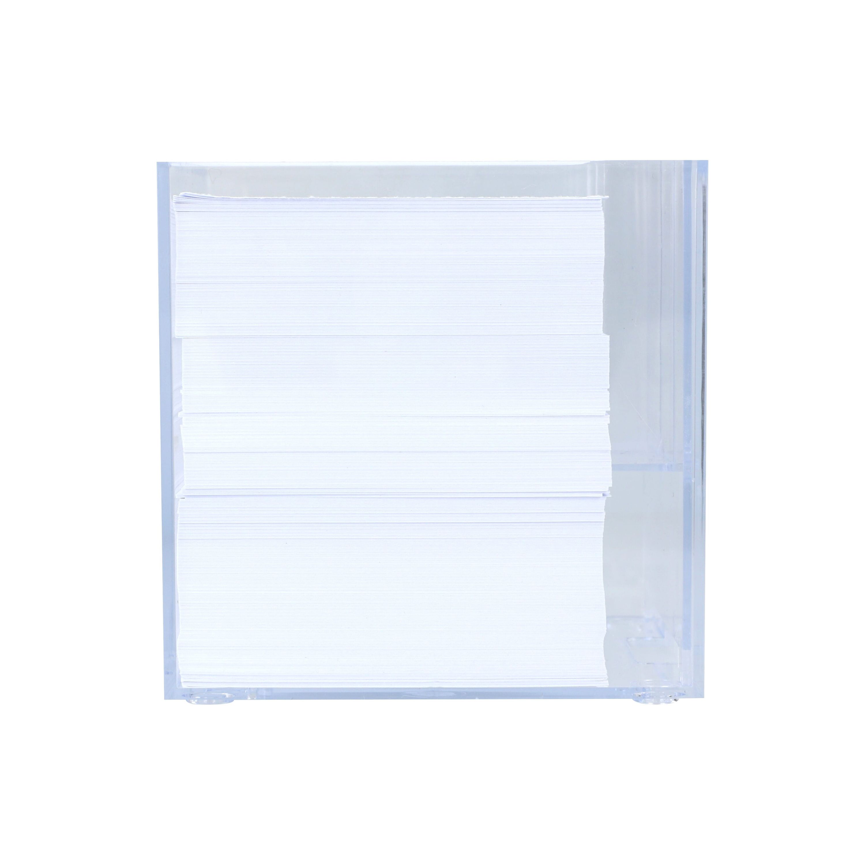 Notizzettel 10x10x10cm in Würfelbox mit Stifteköcher - transparent-563