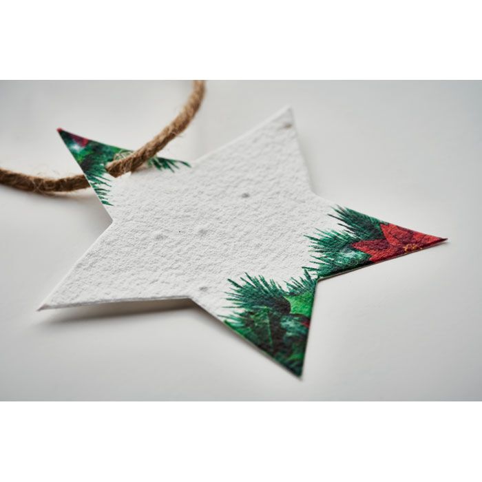 Weihnachtsschmuck Samenpapier STARSEED - weiß-632
