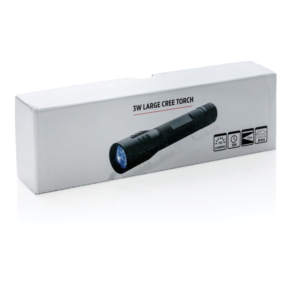Große 3W Cree Taschenlampe - schwarz-251