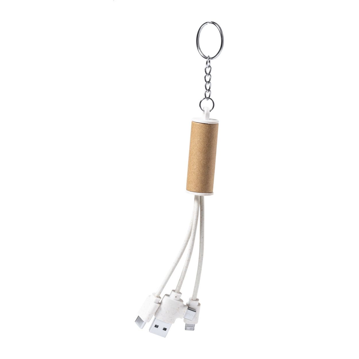 Schlüsselanhänger mit USB-Ladekabel Feildin - natur-939