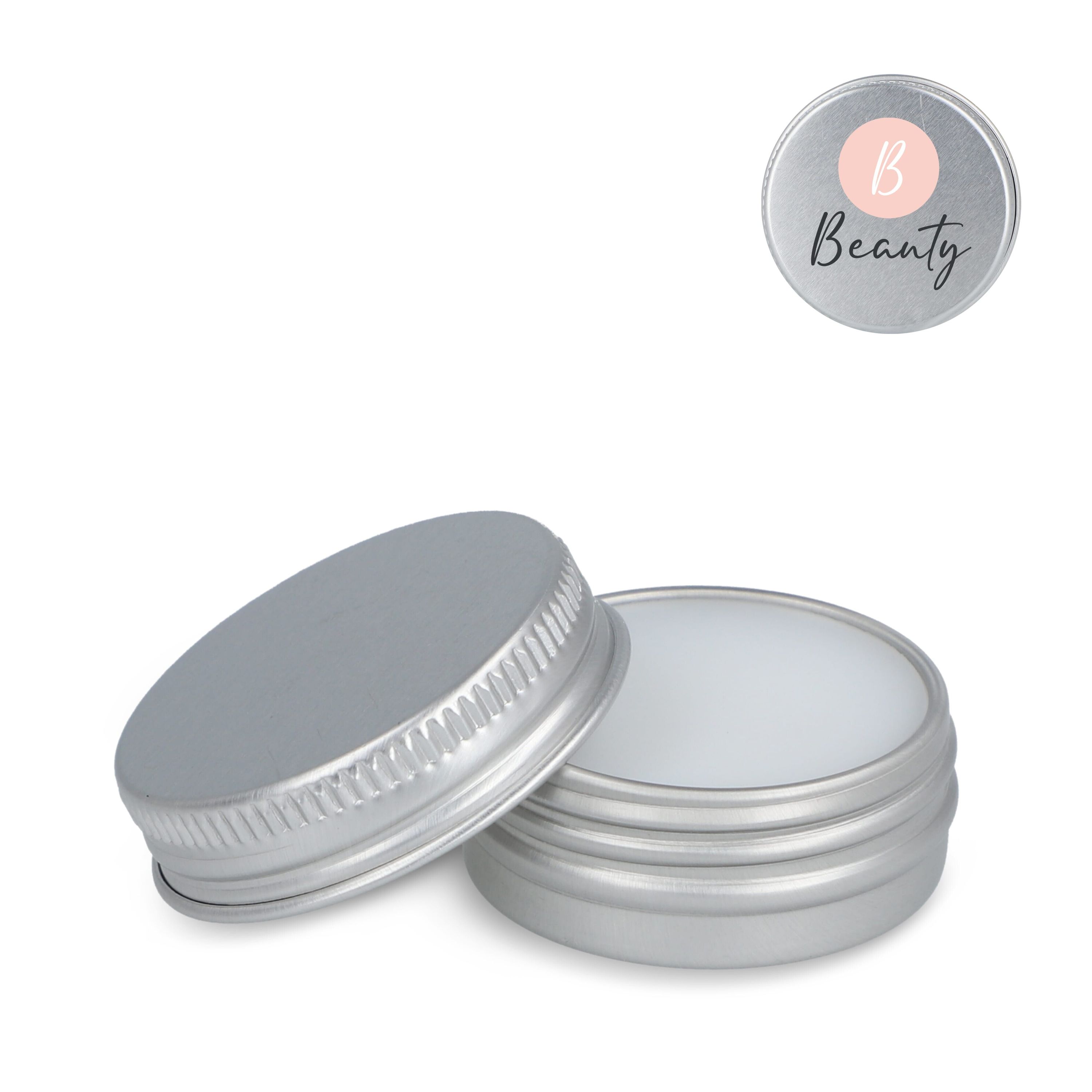 Runde Lippenbalsam-Dose aus recyceltem Aluminium - silber-116