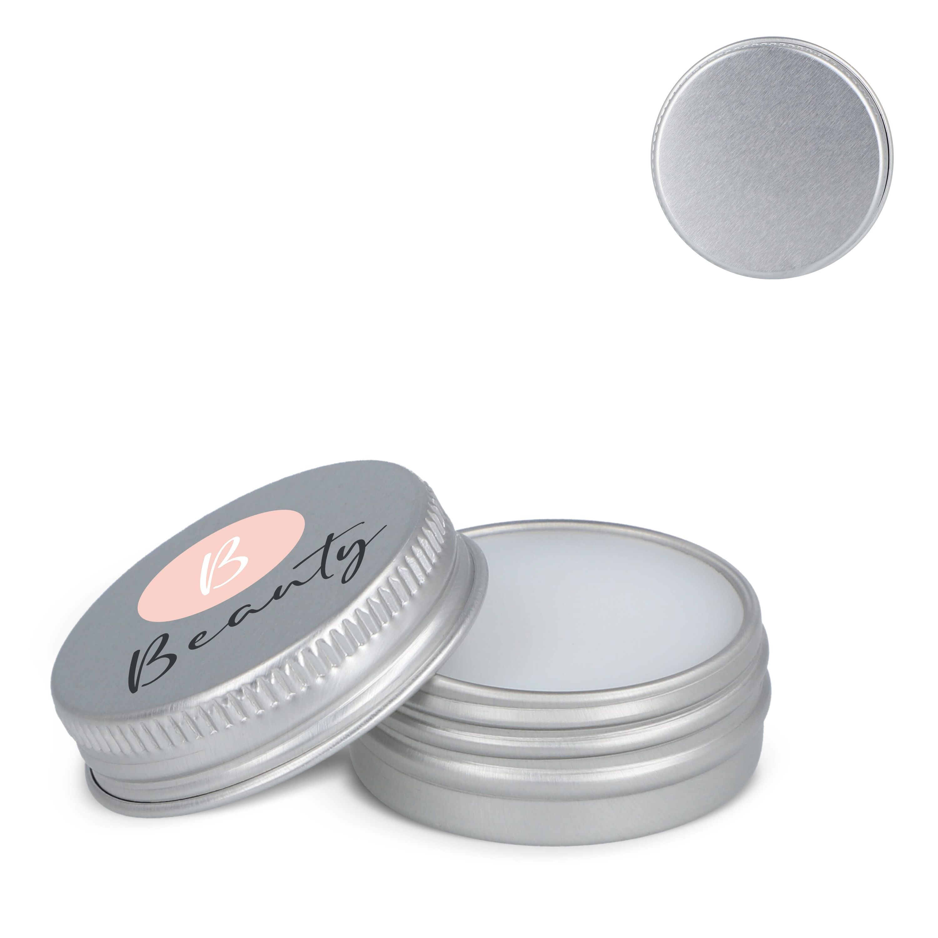Runde Lippenbalsam-Dose aus recyceltem Aluminium - silber-116