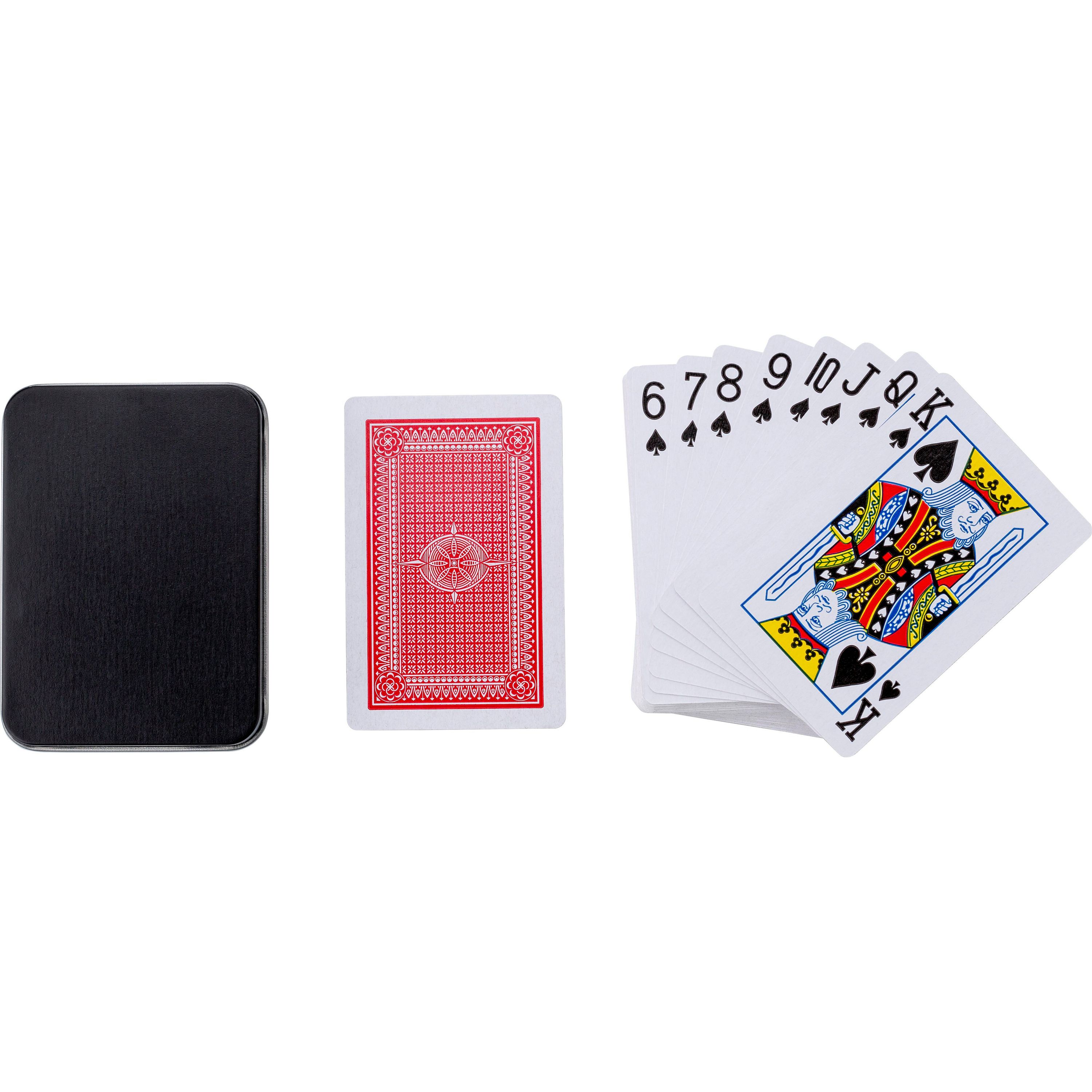 Metalldose mit Spielkarten Nathan - silber-33