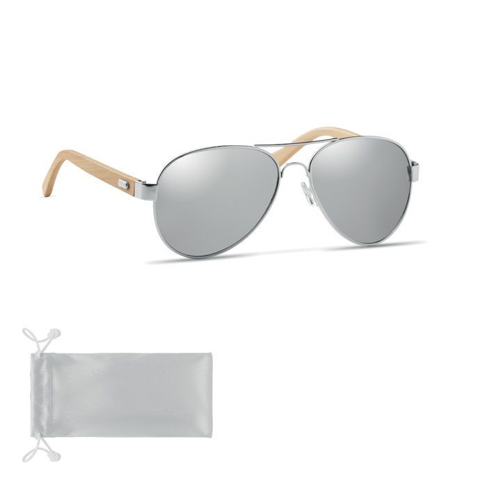 Sonnenbrille Bambus HONIARA - silber glänzend-118