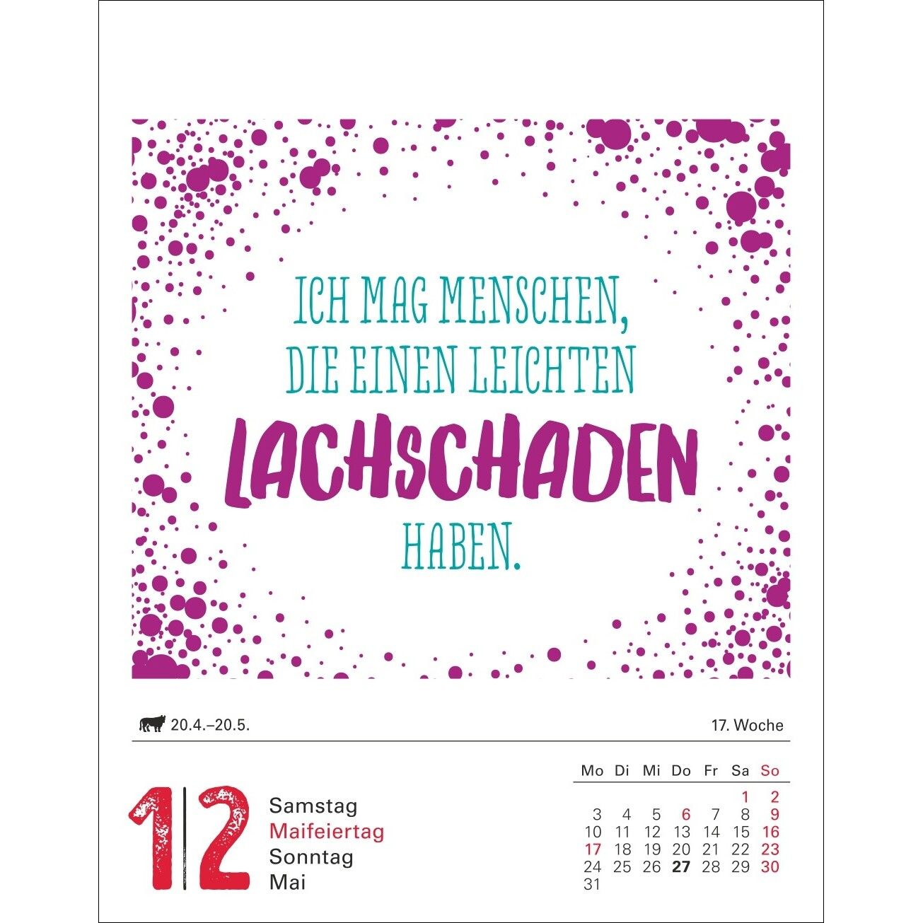 Lange Rede kurzer Gin Tagesabreißkalender-805