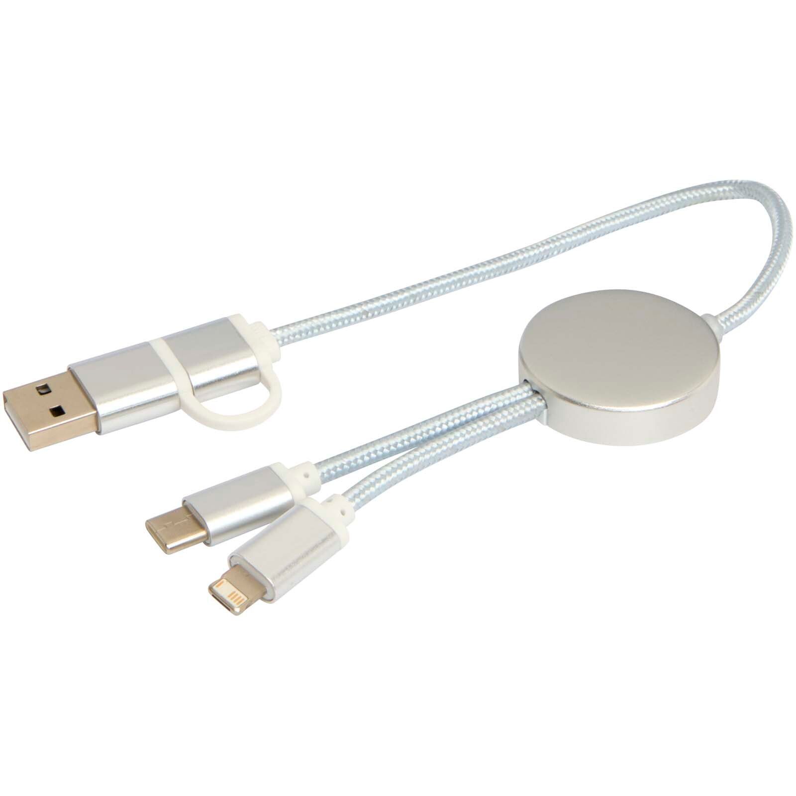 Alasia 30 cm 5-in-1 Kabel aus recyceltem Kunststoff für Datenübertragung und 27W Schnellladung - silber-69