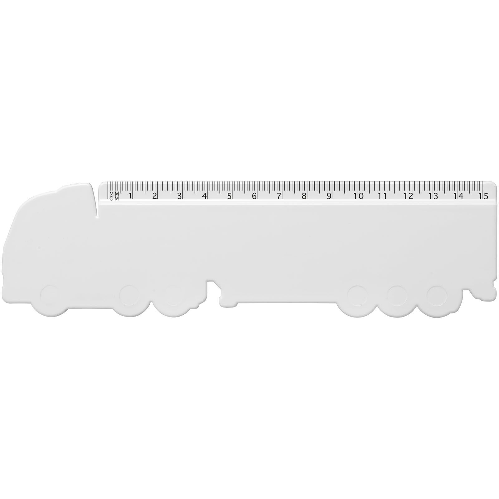 Tait 15 cm LKW-förmiges Lineal aus Recycling-Kunststoff - weiss-374