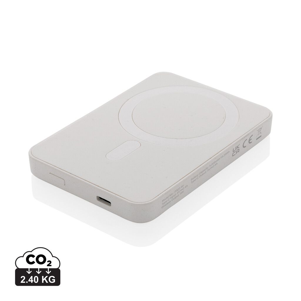 Magnetix 5.000mAh magnetische Powerbank aus RCS recycel. ABS - weiß-128