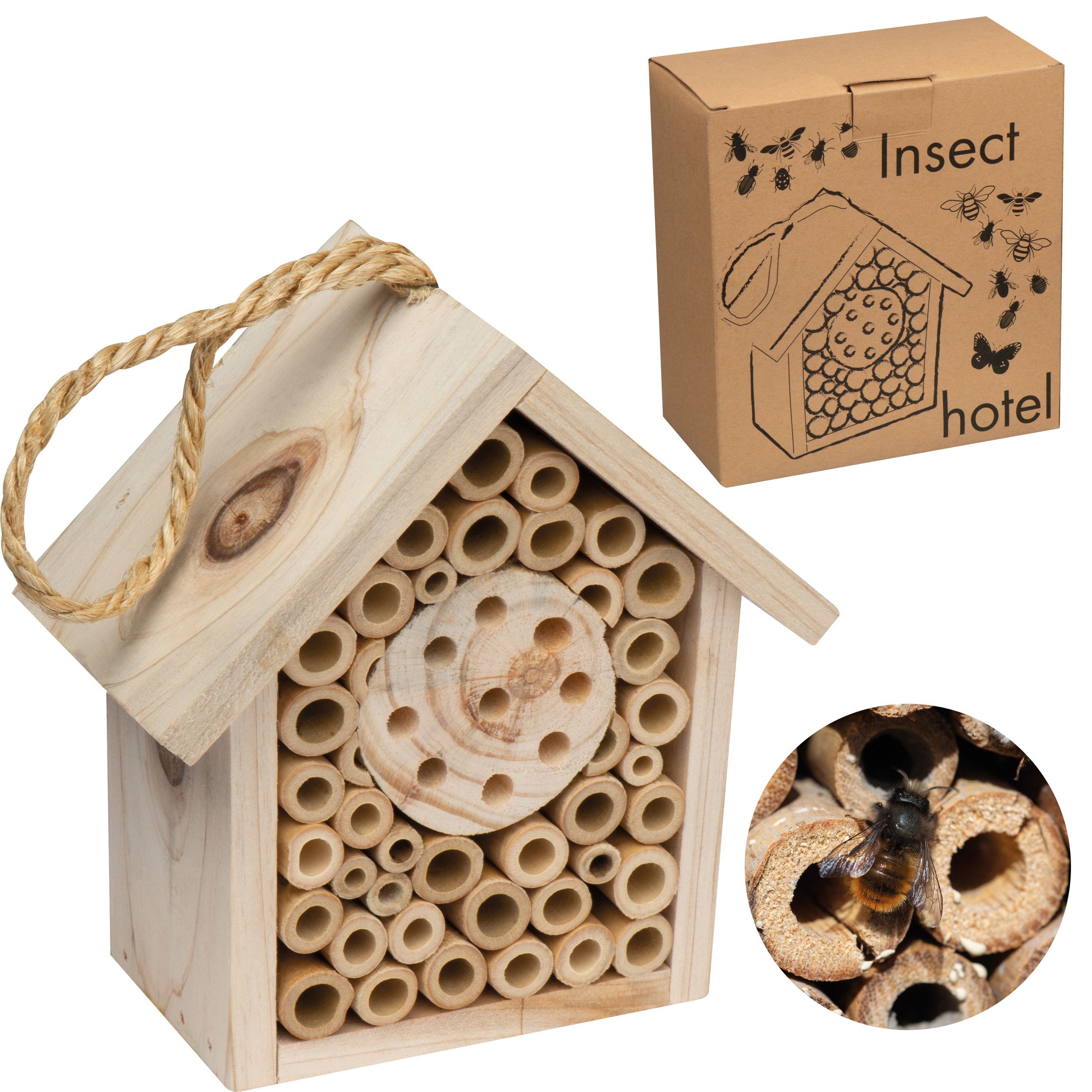 Insektenhotel aus Holz - beige-178