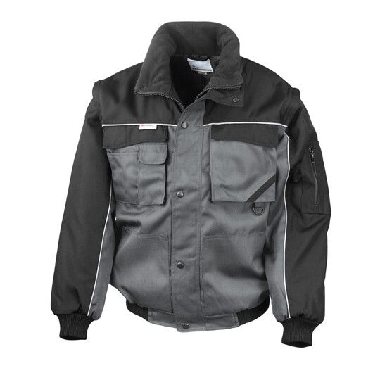 Zip Sleeve Heavy Duty Jacket - grey - black-916
