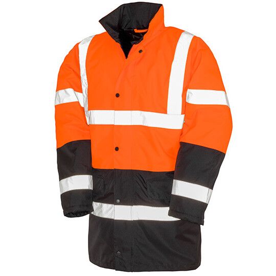 Motorway 2-Tone Safety Coat - fluorescent orange - black-105