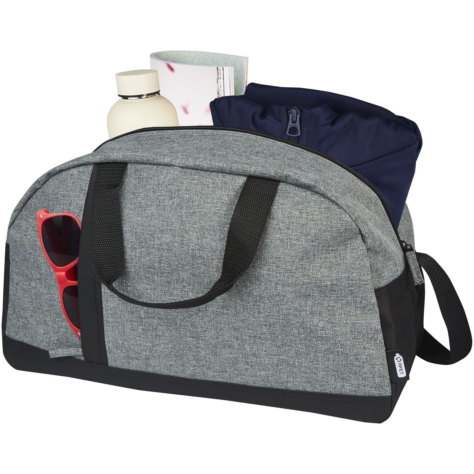 Reclaim GRS recycelte Sport-Reisetasche 21 L - schwarz -  heather grau-582