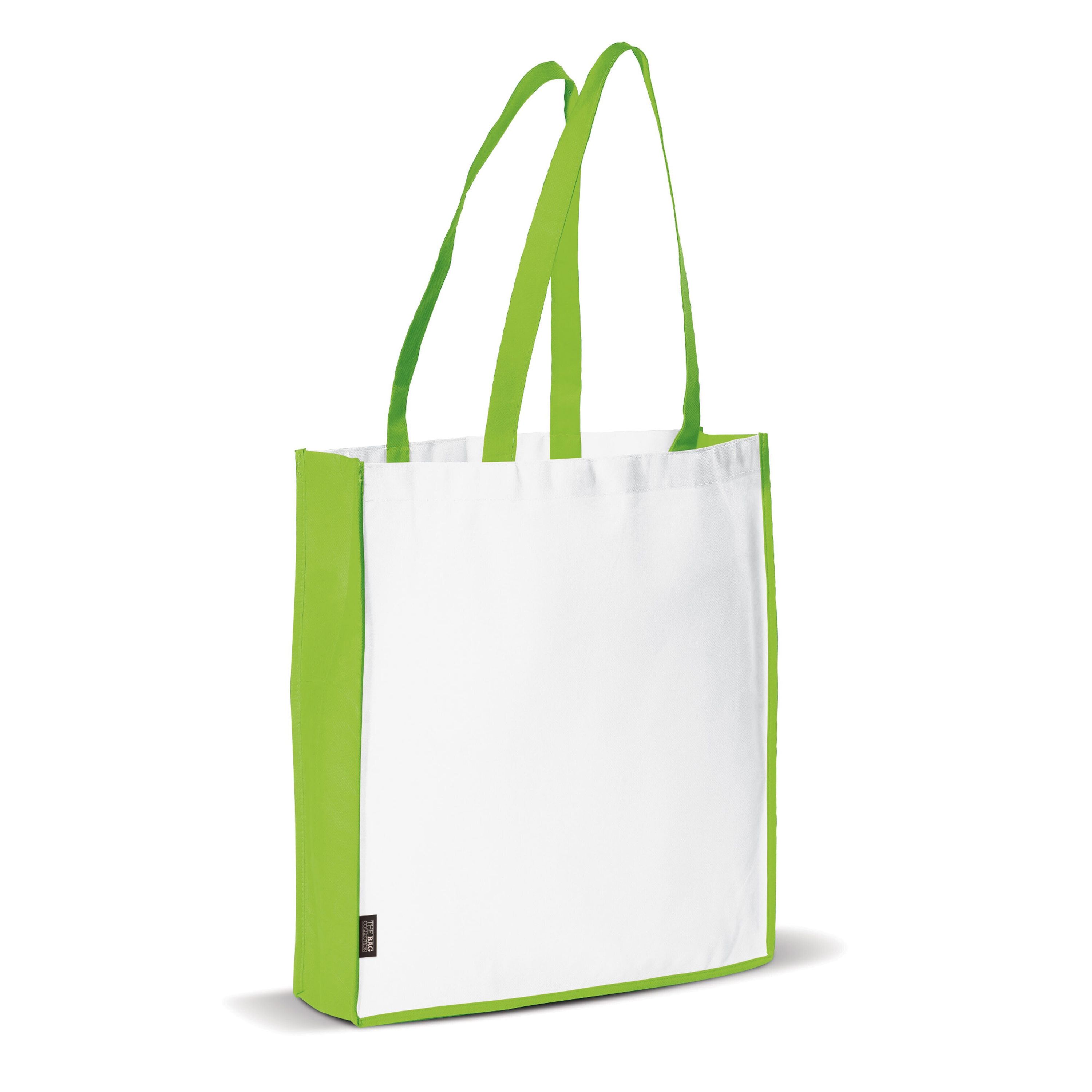 Tragetasche Non-Woven 75g/m² - weiss  -  hellgrün-616