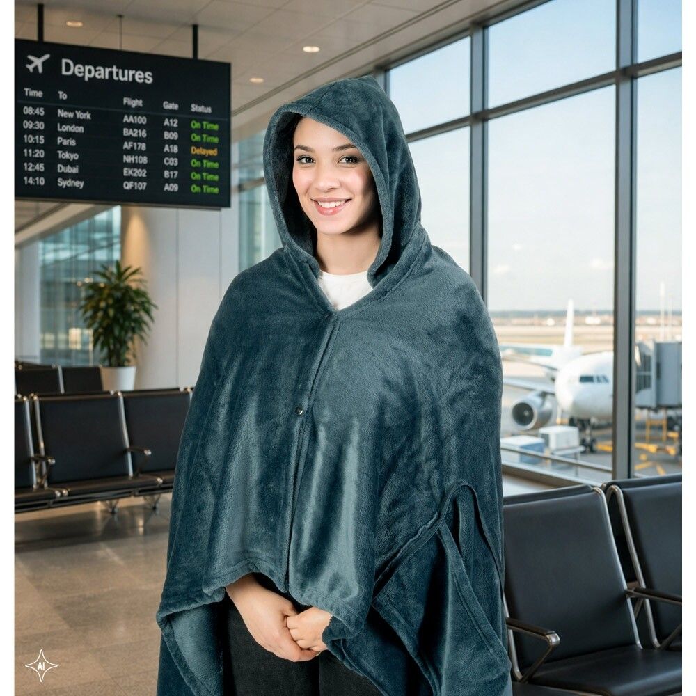 SNUGGY 3-in-1-Set aus Fleece-Gewebe (220 g/m²) ideal für Reisen - blau-328